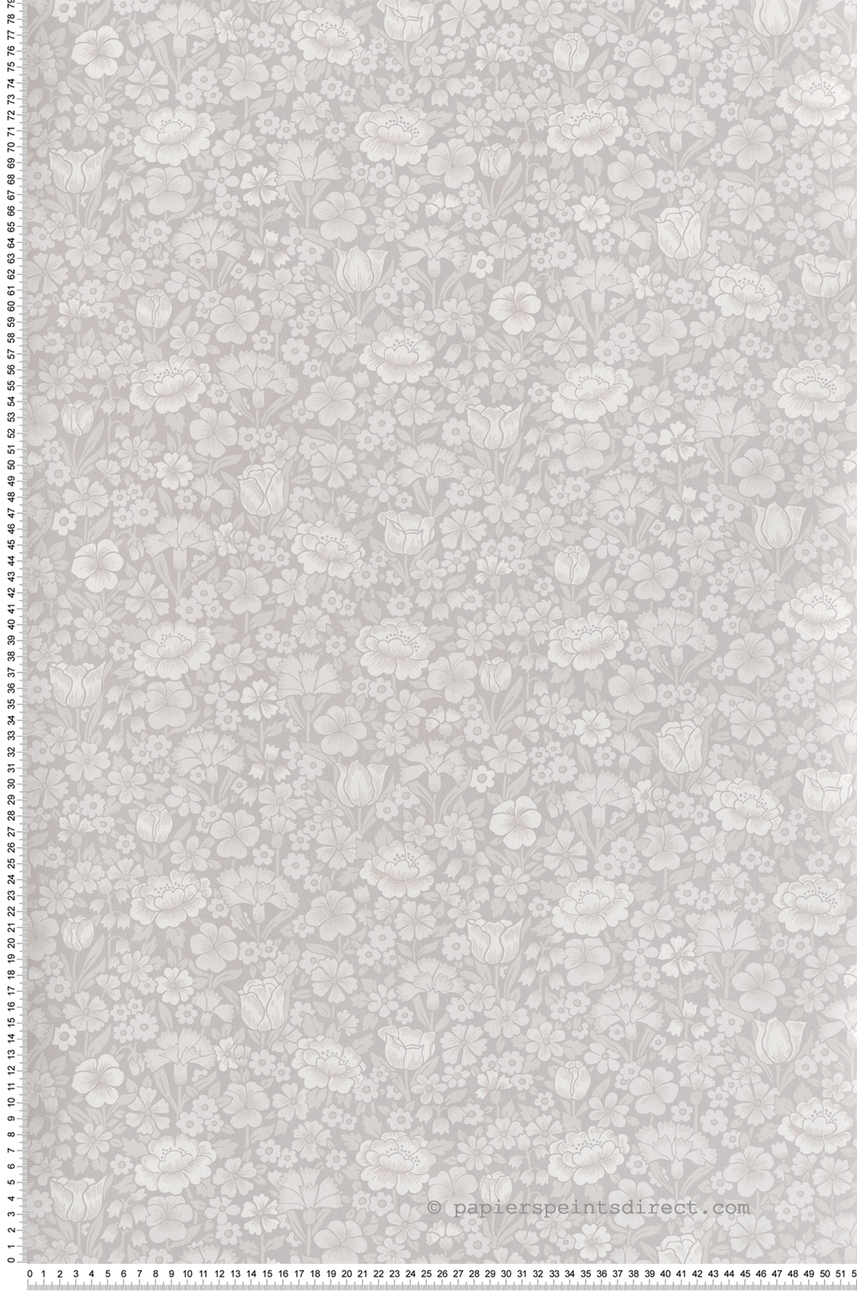 Papier peint Pivoine Spring Flowers French Grey - National Trust Papers 4 de Little Greene | Réf. 0267SPFRENC