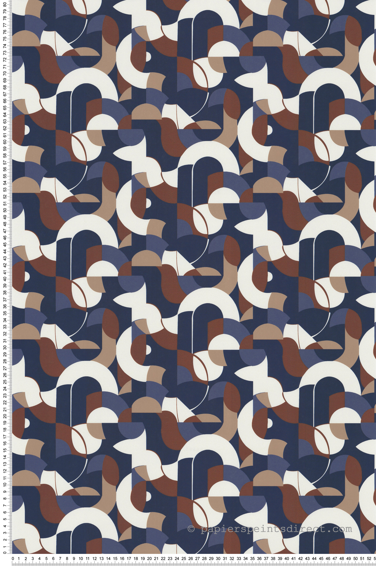 Papier peint Géométrique Vintage bleu marine - Guy Laroche de Lutèce | Réf. LTC-51246401