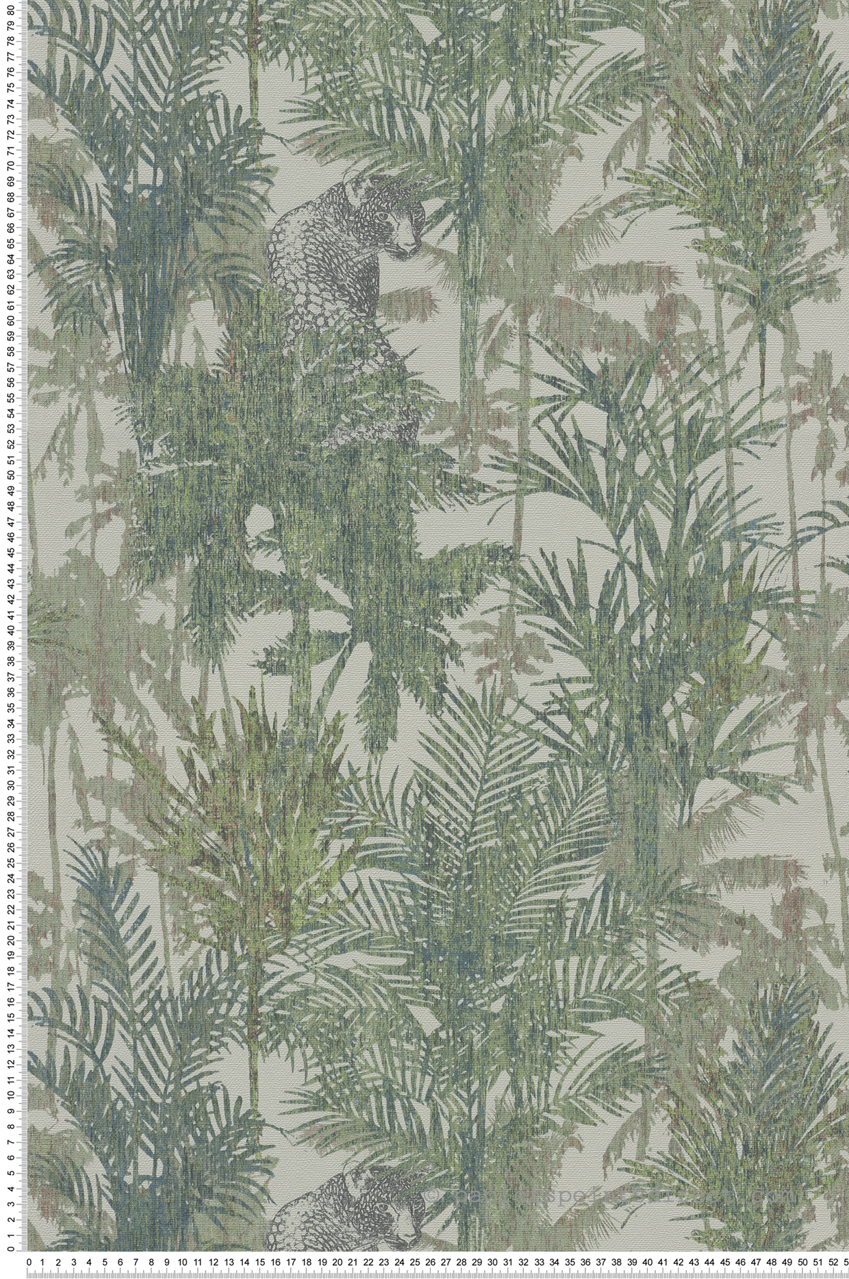Papier peint jungle feuillage léopard vert - Savana de Lutèce | Réf. LTC-SAV100