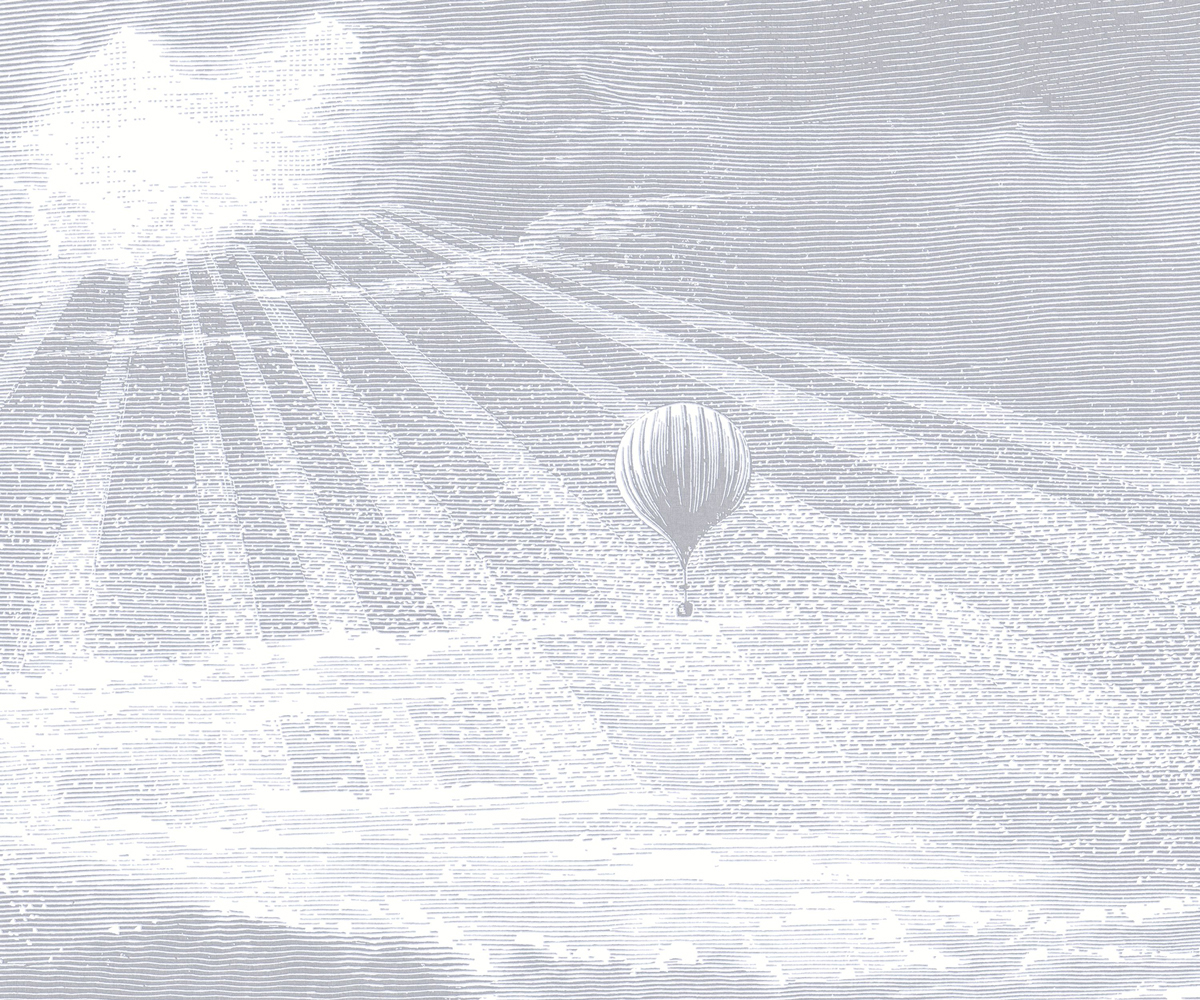 Papier peint Panoramique Tour Du Monde S  Gris Nuage - Voyage Onirique de Casadéco | Réf. ONIR87619207