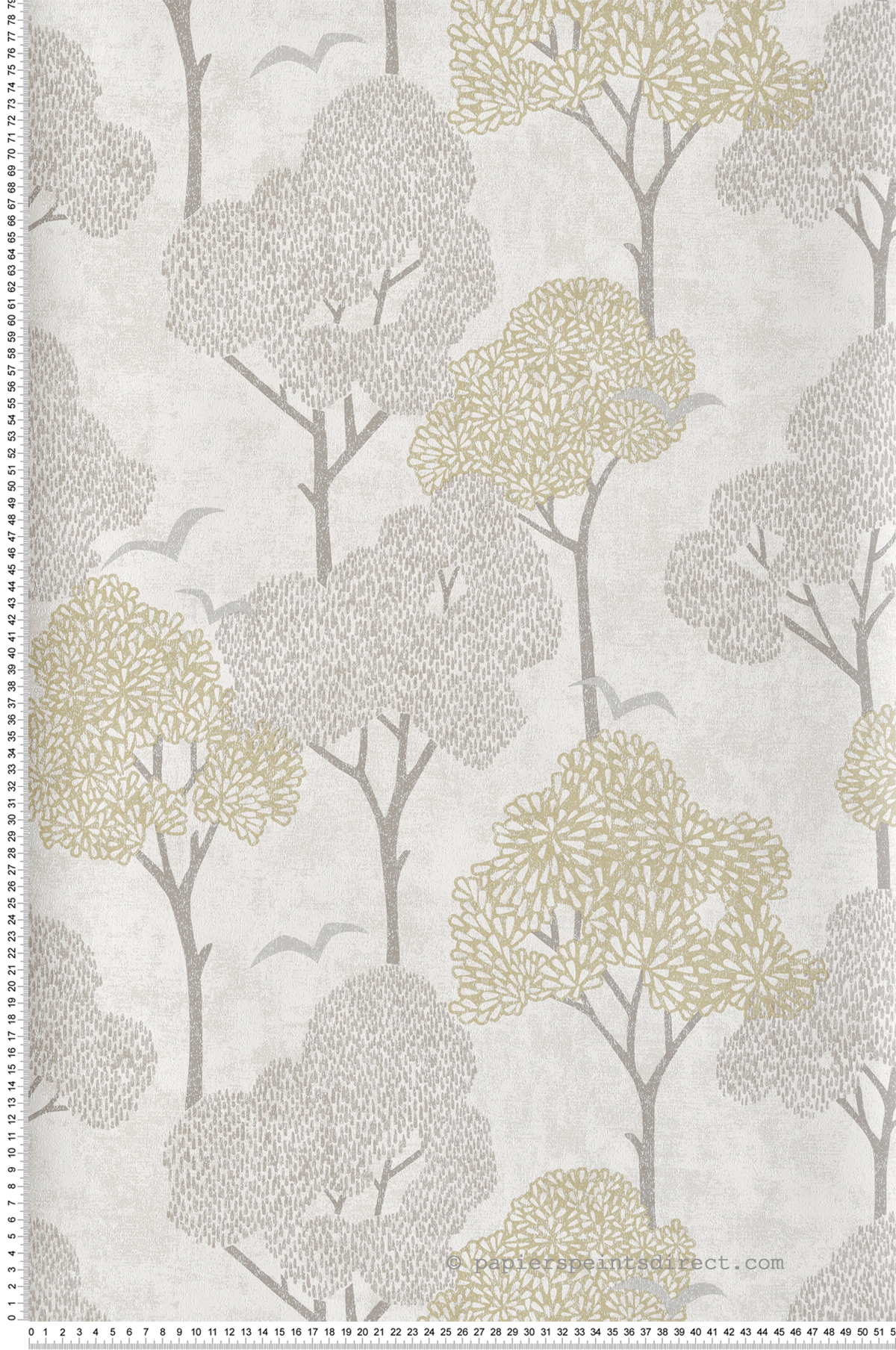 Papier peint Arbre Graphique Lykke grège beige gris - Delicatesse de Lutèce | Réf. LTC-FD26543