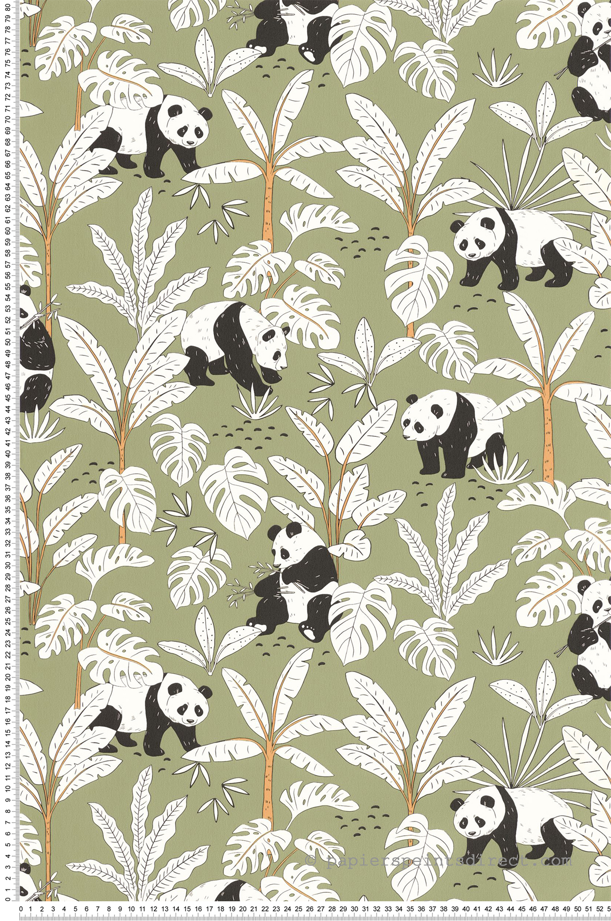 Papier peint Forêt Panda Se Prelasser vert - Autour du Monde de Casélio | Réf. ADM103507170