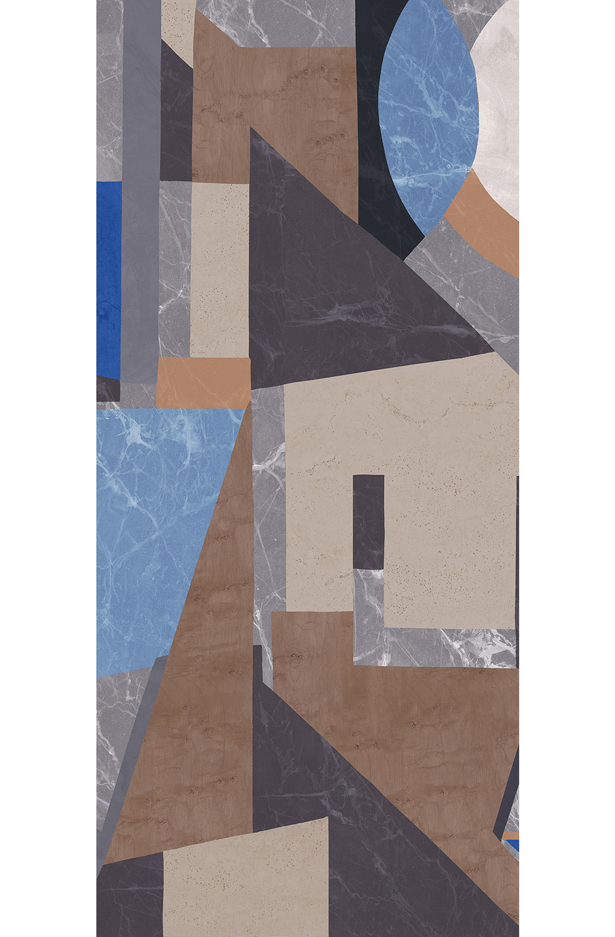 Papier peint panoramique Géométrique Pierre Palazzi bleu - B H260 - Rock de Masureel | Réf. MAS-DGROC1042-260