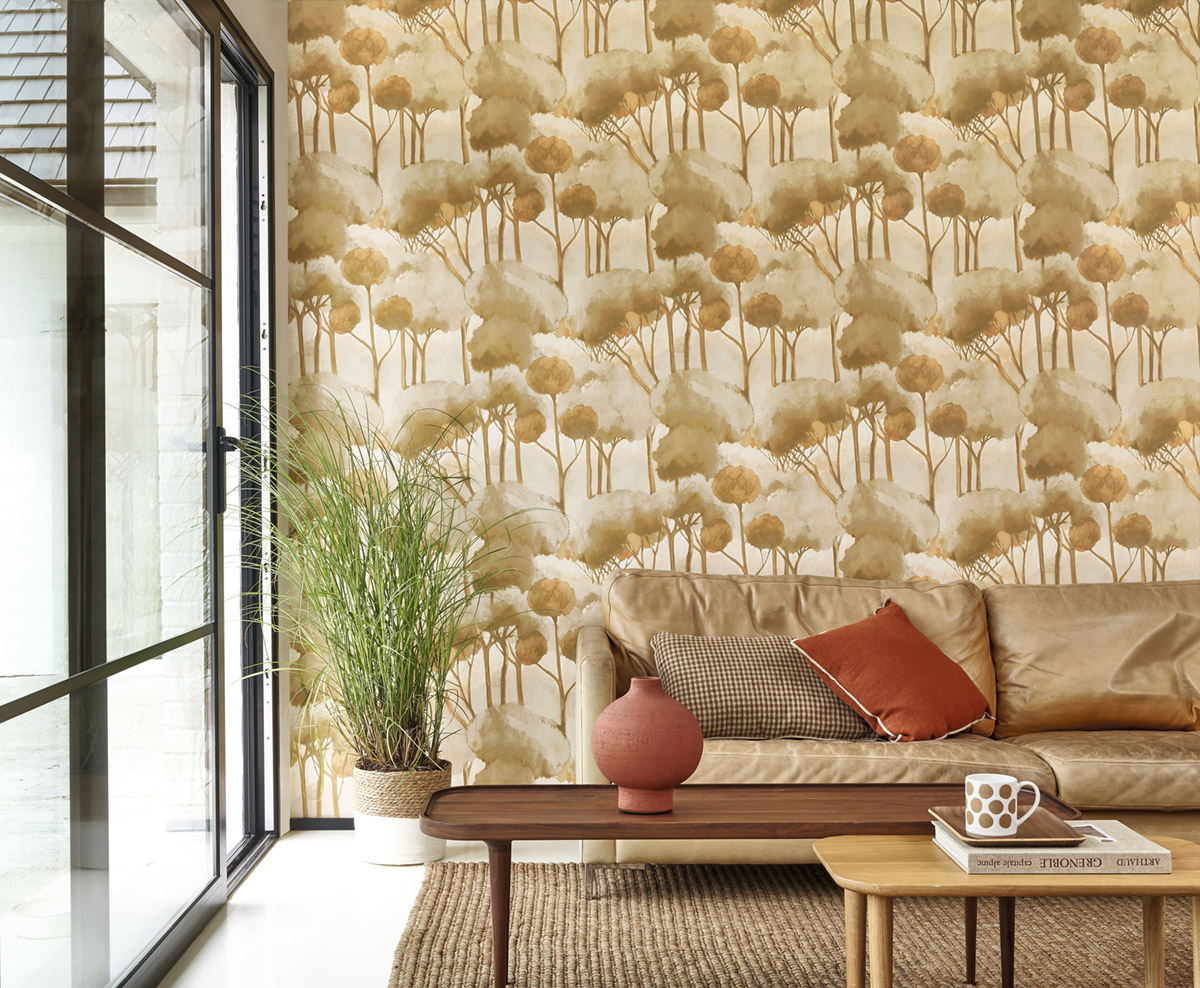 Papier peint Forêt des Landes ocre - Sentier des Dunes de Casadéco | Réf. SENT200927105