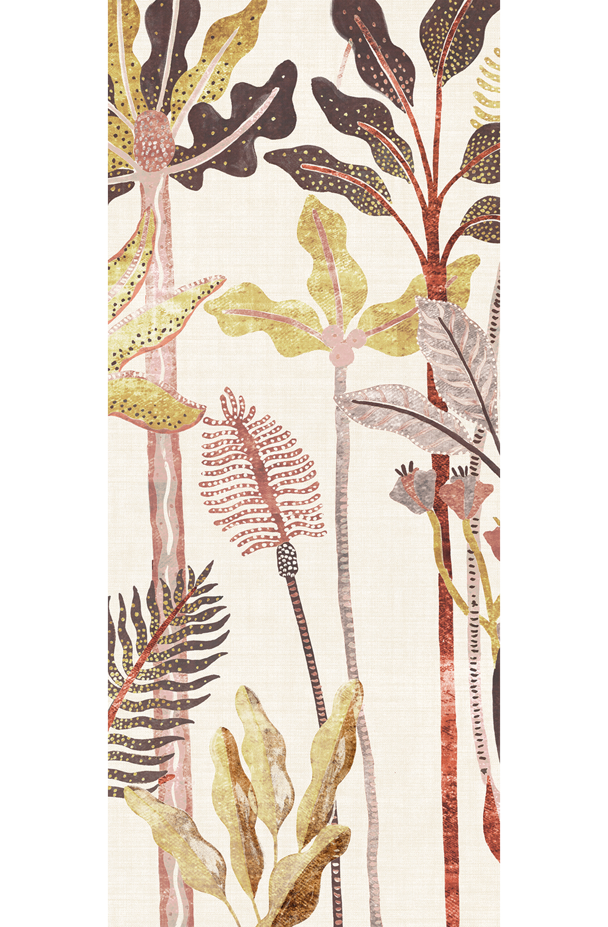 Papier peint panoramique Arbres Tropicaux Parque rose vert - C H300 - Havana de Masureel | Réf. MAS-DGHAV2033