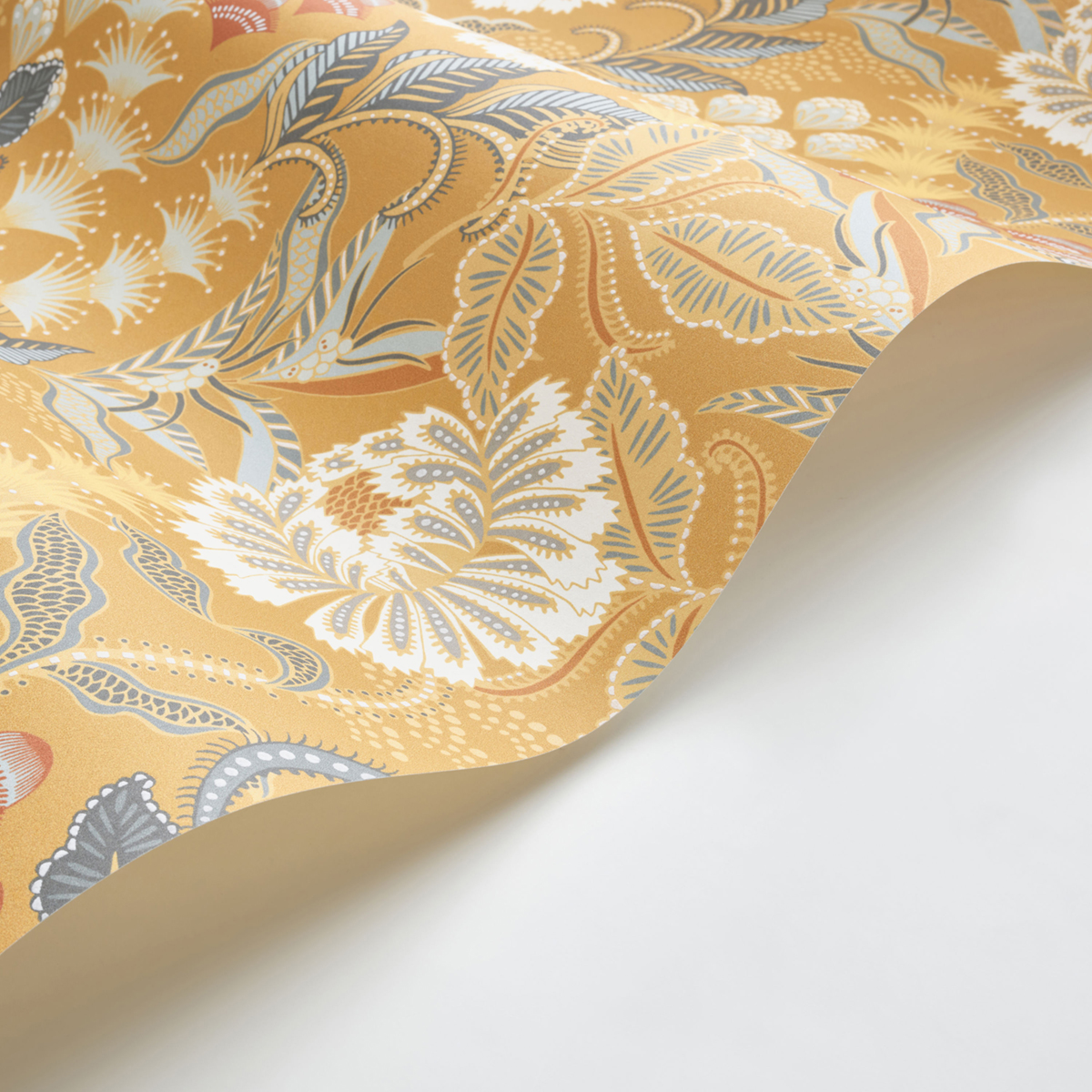 Papier peint Fleur Vintage Bloomsbury jaune curry - Derby de Casadéco AMBV | Réf. DERB89282248