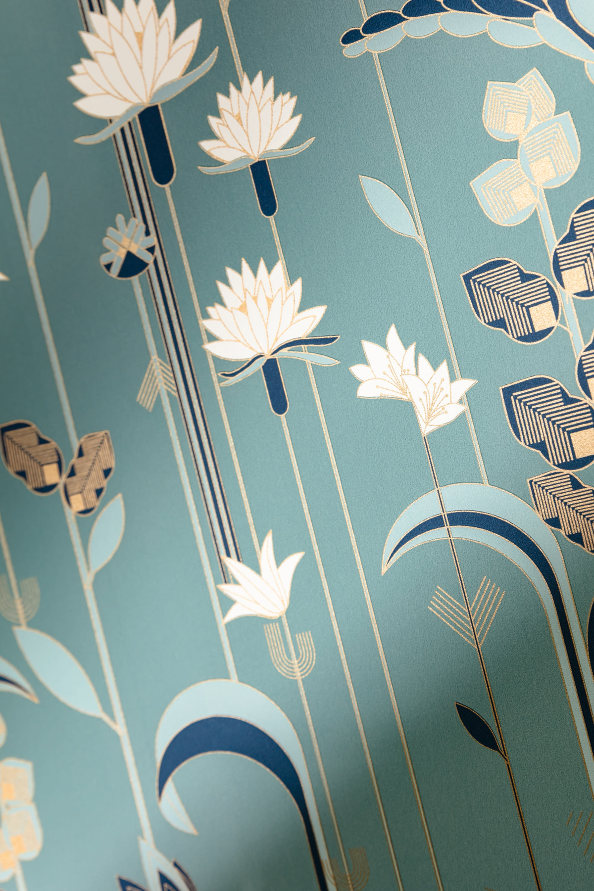 Papier peint Fleurs Ephemeral bleu - Labyrinth de Casélio AMB | Réf. LBY102096023