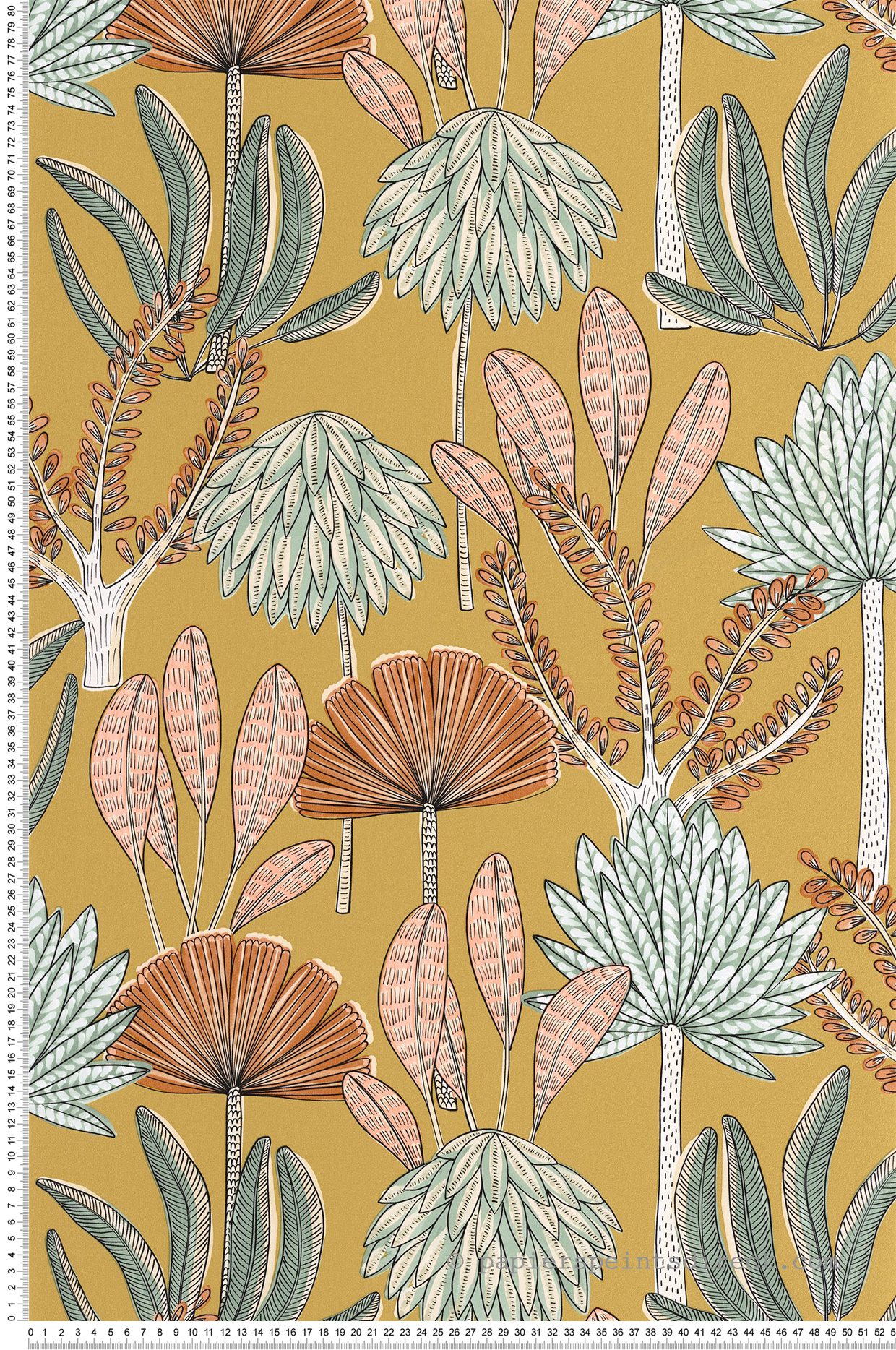 Papier peint Feuillages Jungle Bali curry - Stay Wild de Casélio | Réf. WILD104932742