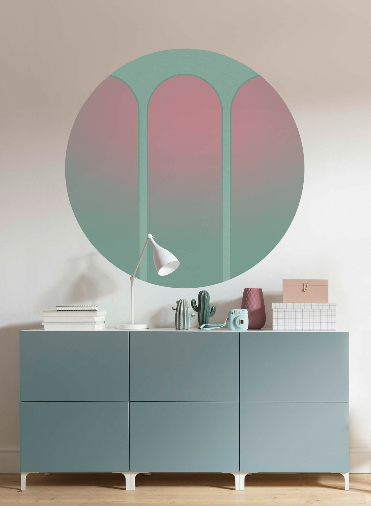 Papier peint adhésif rond Arche Three Doors - Papier peint Komar Dots