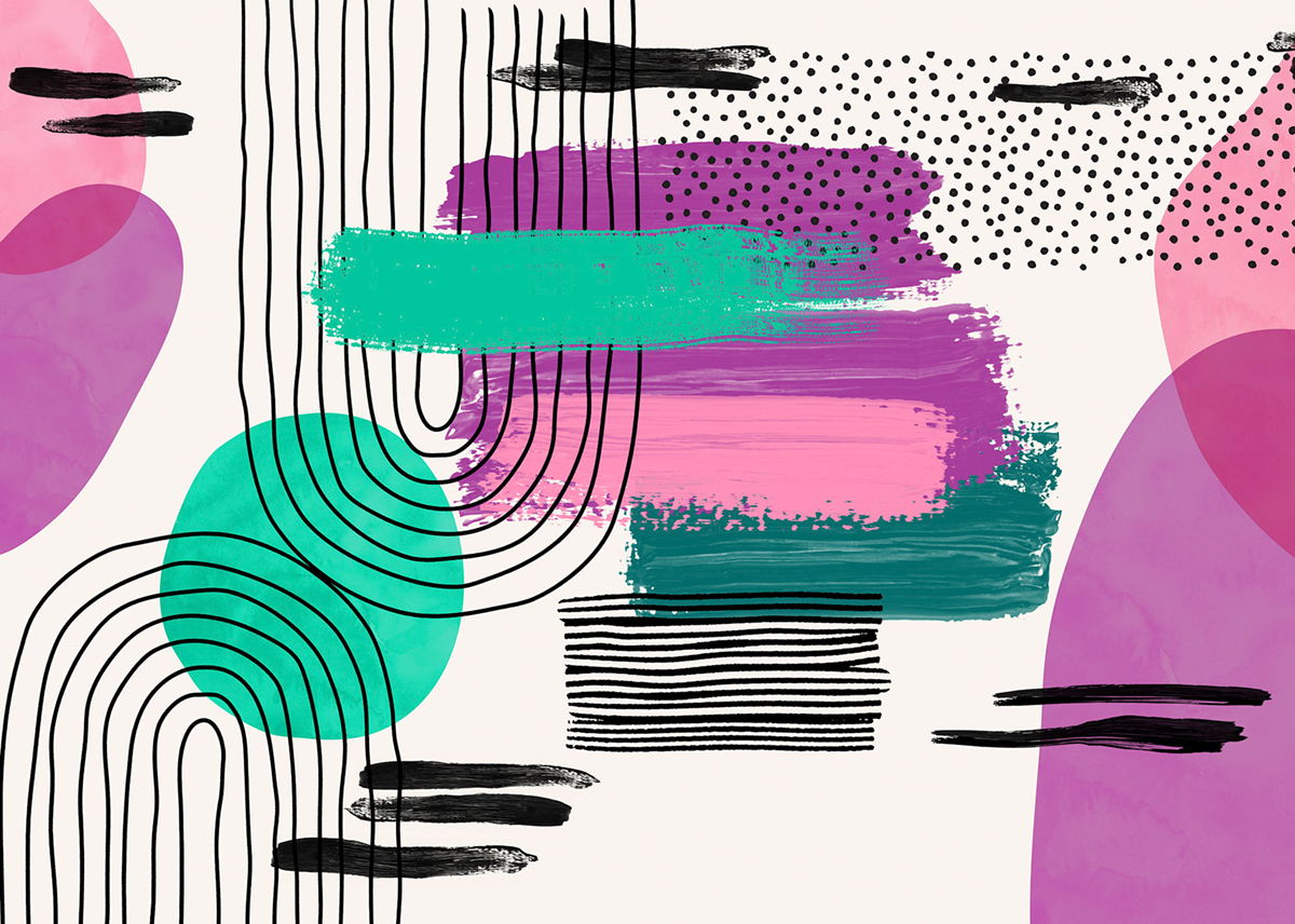 Papier peint panoramique Contemporain Girly Boum - Papier peint Komar Flair