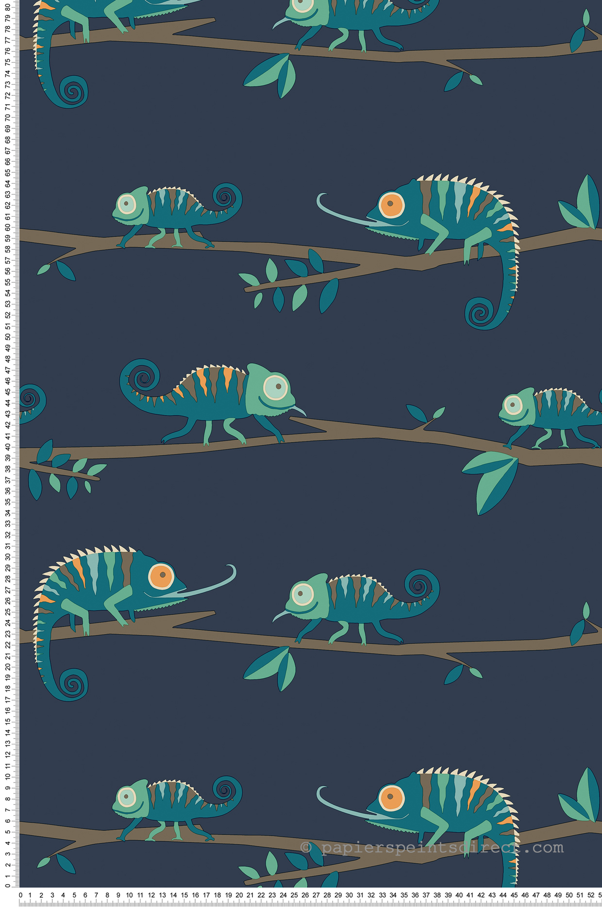 Papier peint Kaméléon Nature bleu - Imagine de Lutèce | Réf. LTC-DL27560
