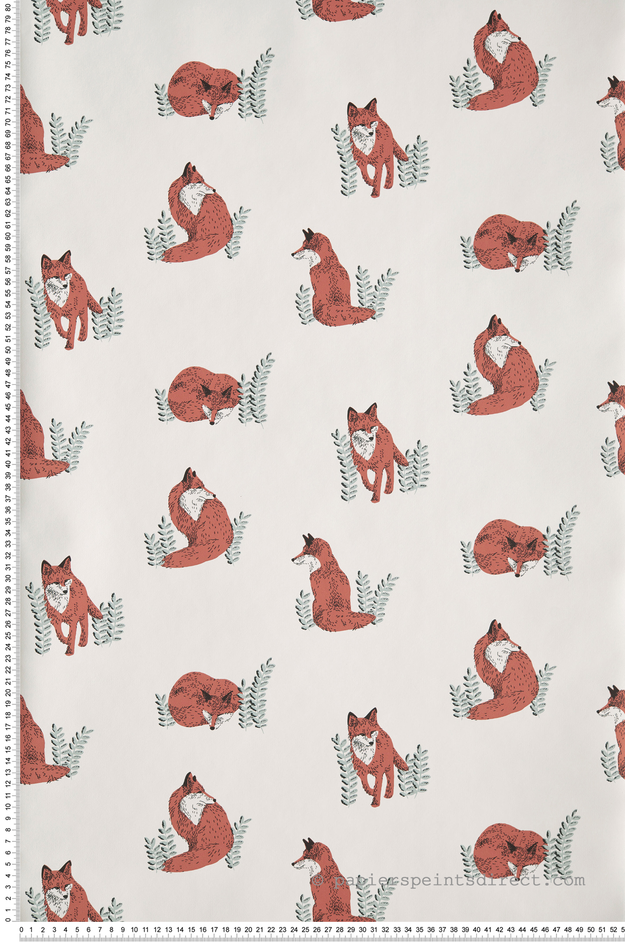 Papier peint Animaux Counting Fox orange - The Place to Bed de Casélio | Réf. PTB101764073