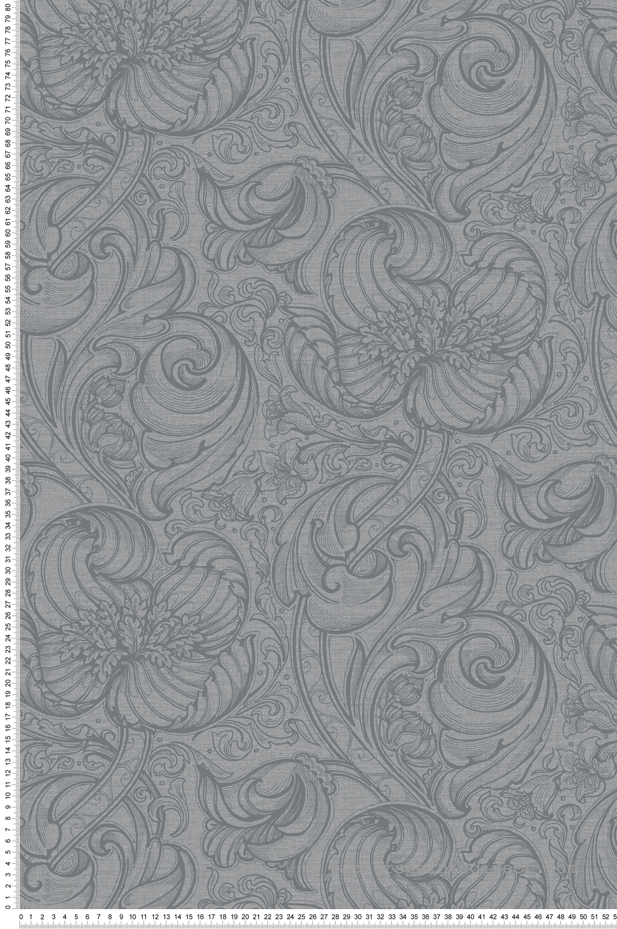 Papier peint Entrelacs Tulipe Lys gris bleuté - The Wall Llewelyn-Bowen de Lutèce | Réf. LTC-LB25114