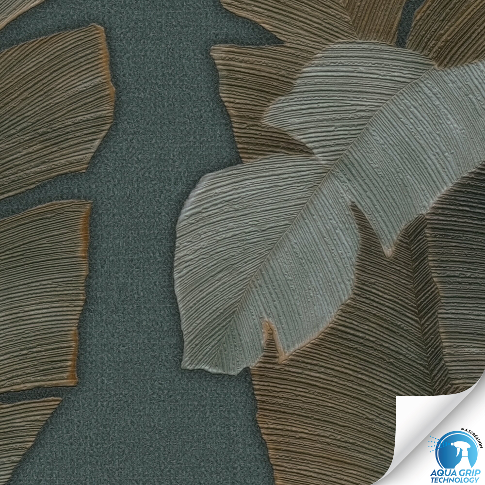 Papier peint préencollé Jungle Bananier Bali canard - Designdrop d'A.S. Création ZOOM | Réf. AS-784531