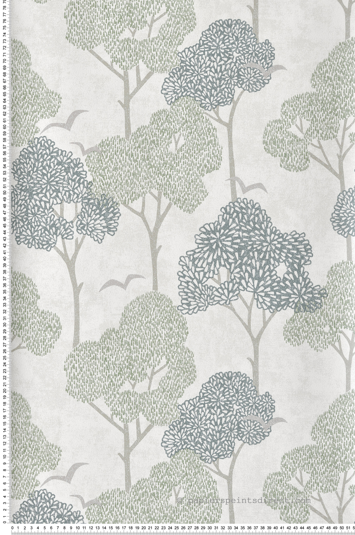 Papier peint Arbre Graphique Lykke vert sauge gris - Delicatesse de Lutèce | Réf. LTC-FD26542