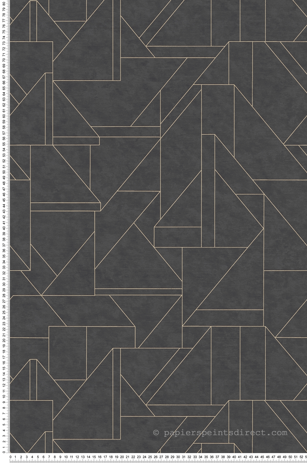 Papier peint Géométrique David noir doré - Metropolitan Stories 3 d'A.S. Création | Réf. AS-391184