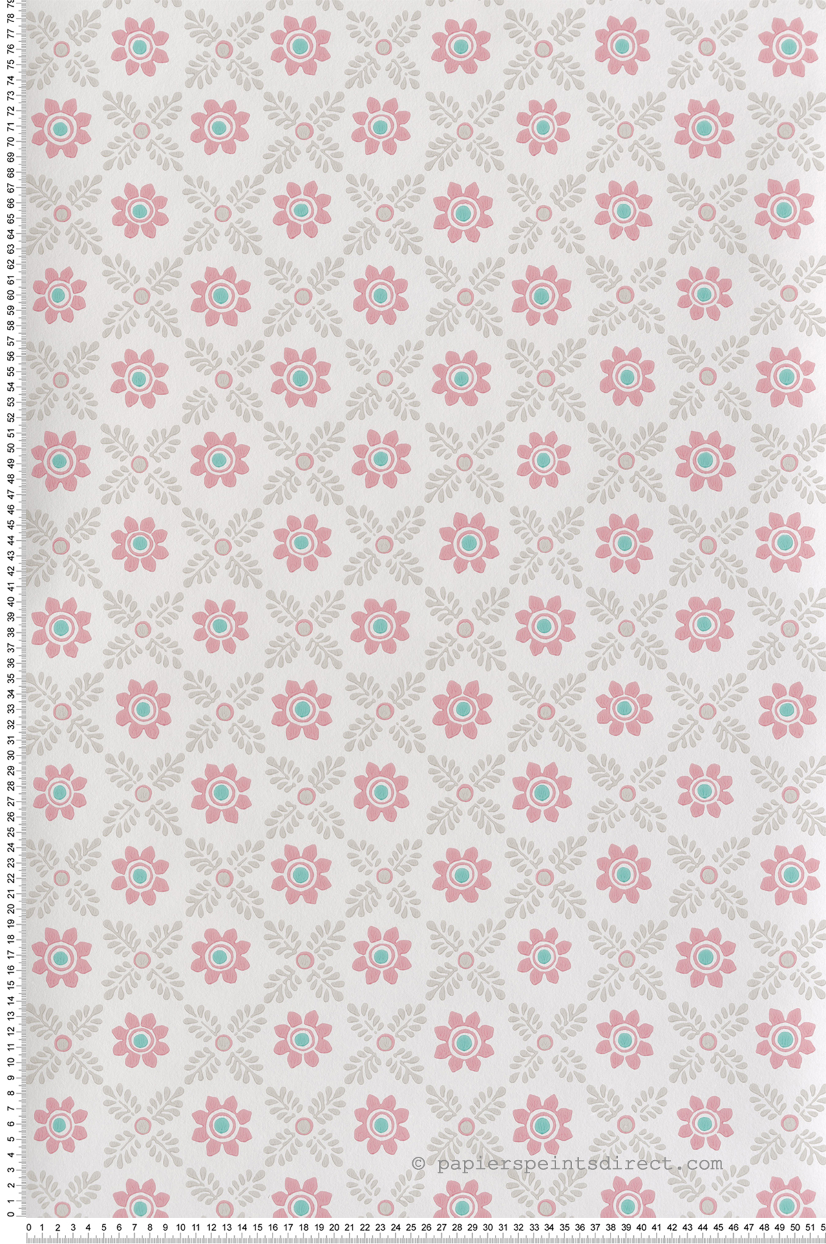 Papier peint Fleur Ditsy Block Carmine - National Trust Papers 4 de Little Greene | Réf. 0267DICARMI