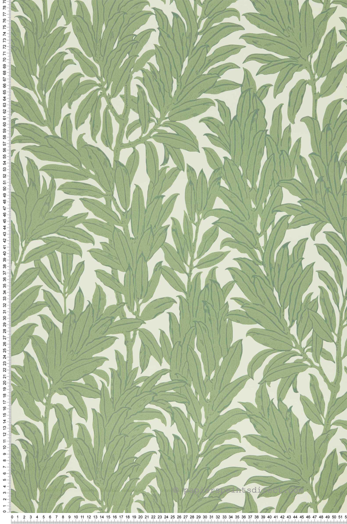 Papier peint Feuillage Laurel Leaf vert - V&A Decorative Papers II d'Initiales | Réf. INI-2412-177-01