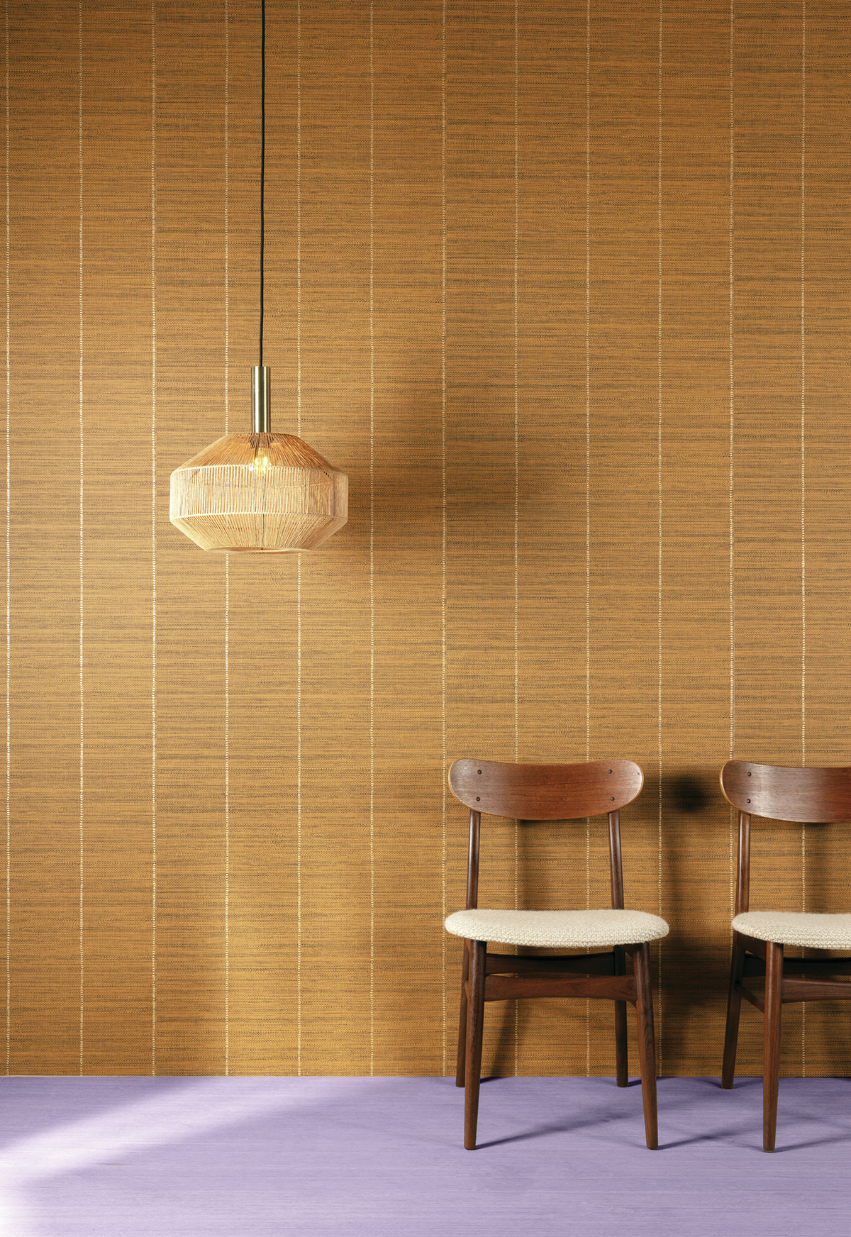 Papier peint Tissage en Paille Safia camel orange doré - Joy de Masureel | Réf. MAS-JOY202