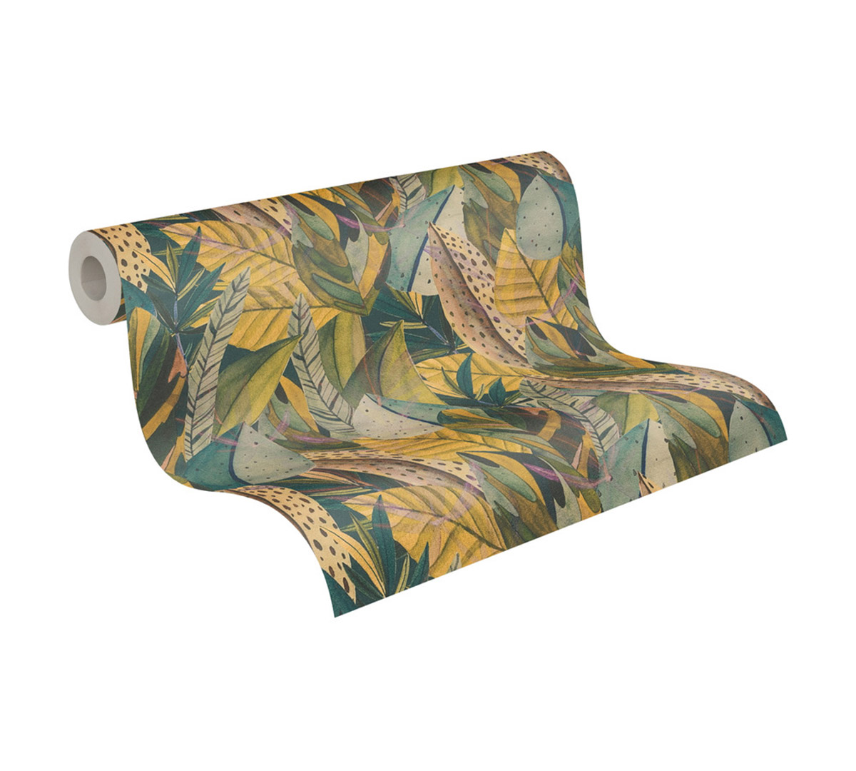 Papier peint Feuillage Ethnique moutarde - Anna D'Andrea d'A.S. Création AMB5| Réf. AS-782201