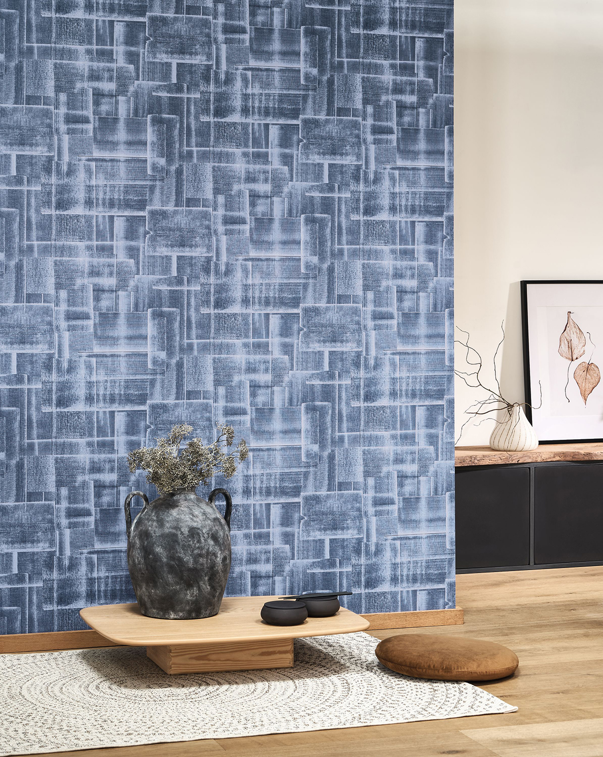 Papier peint Moderne Patch bleu - Gingko de Casadéco | AMB Réf. GINK86236525