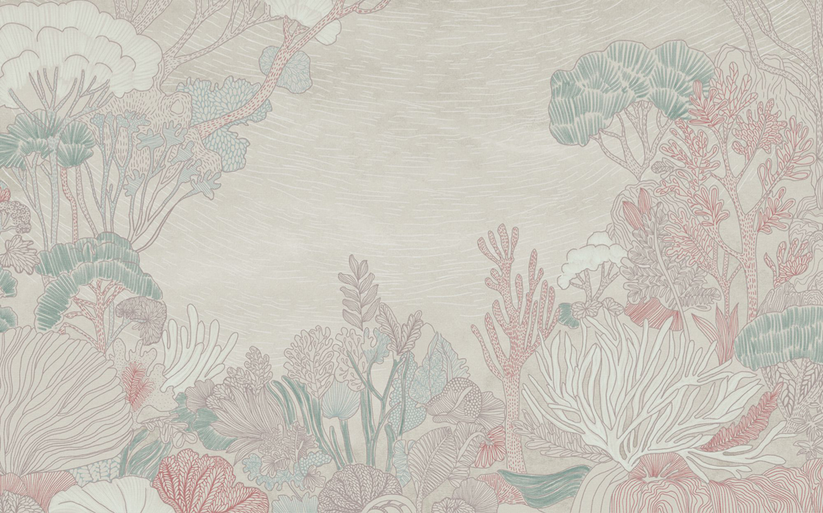 Papier peint panoramique Coraux Marin Subaquatica beige - Seasons de Komar