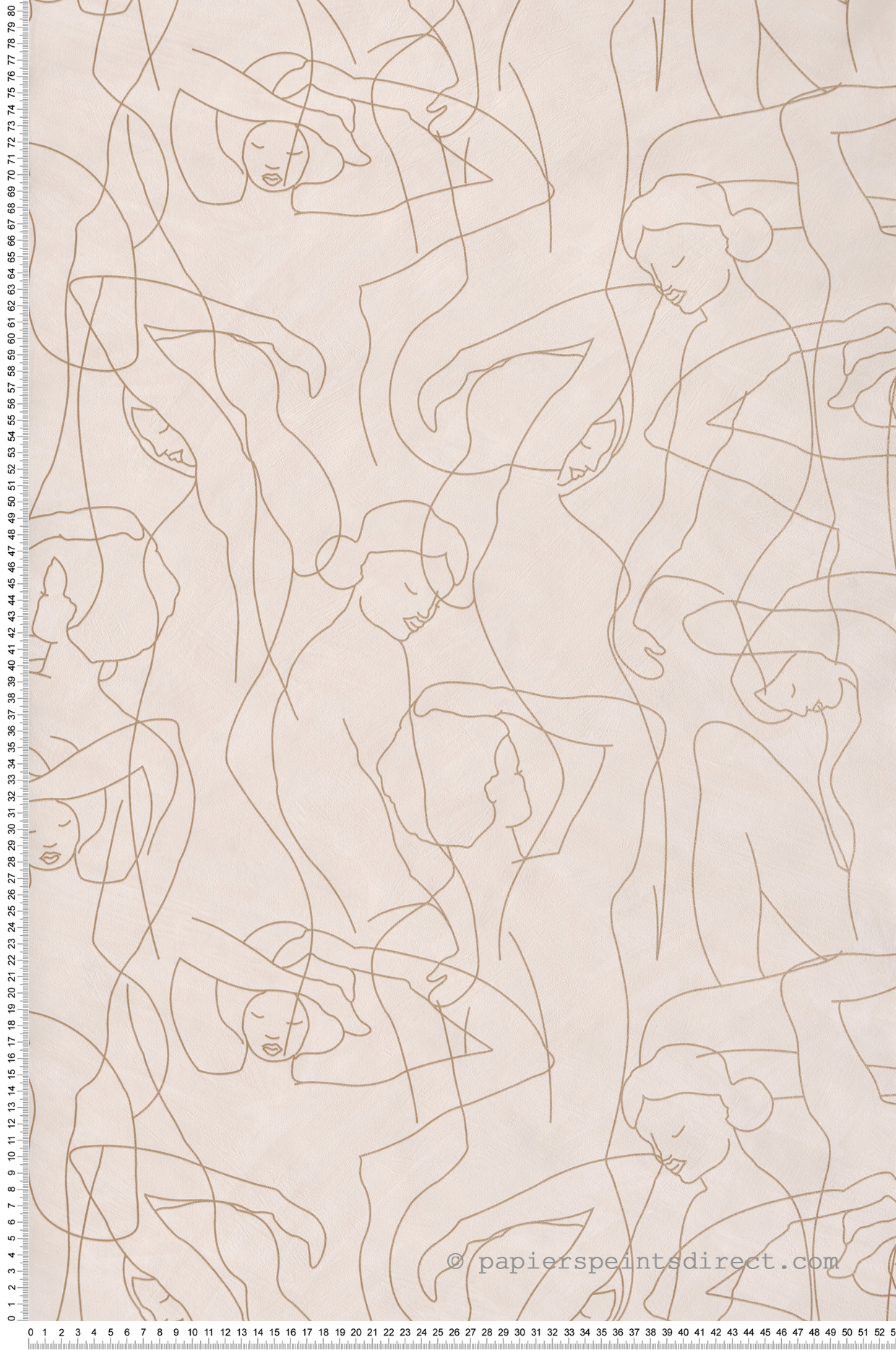 Papier peint Silhouette Design rose poudré mordoré - Boca Chica de Montecolino | Réf. MC-SO27042