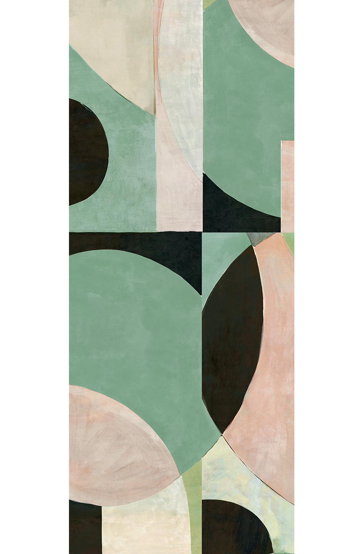 Papier peint panoramique Géométrique Patina vert rose - D H260 - Wall Designs IV de Masureel | Réf. MAS-DG4ILA1054-260