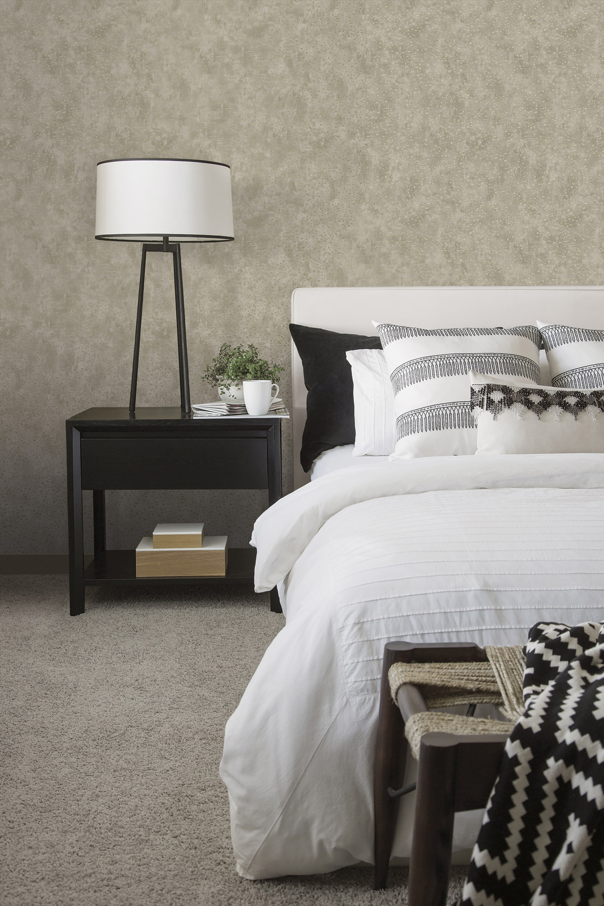 Papier peint Moucheté Relief taupe doré - Unique de Lutèce | Réf. LTC-DWP0019-01