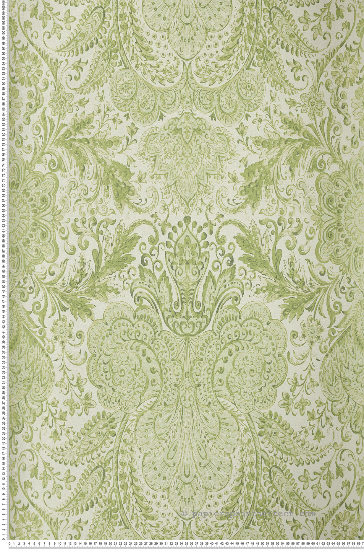 Papier peint Baroque Tahiti vert pomme - Moorea de Montecolino | Réf. MC-26701