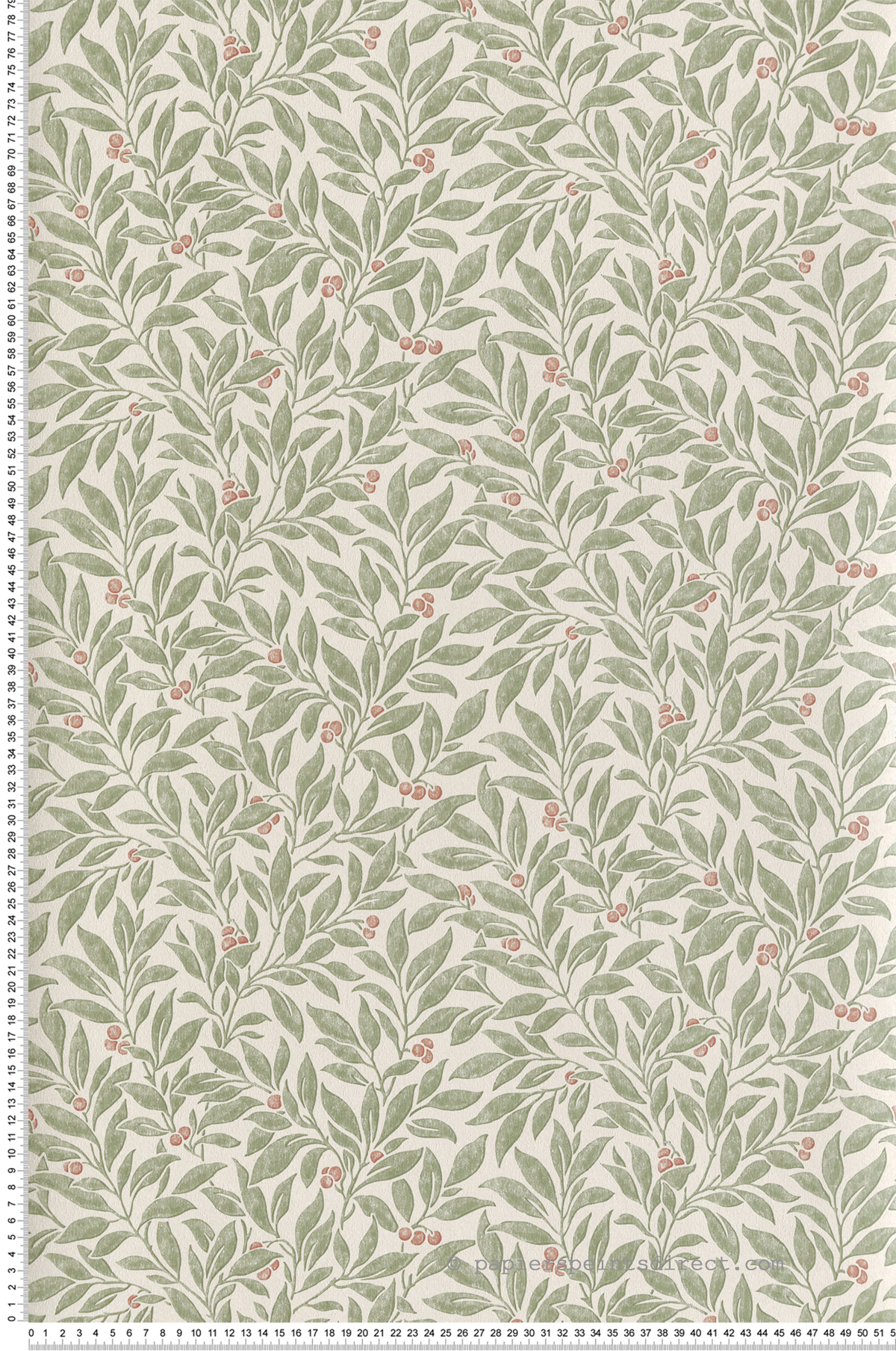 Papier peint Végétaux Winter Berry vert - Beaux Arts de Lutèce | Réf. LTC-M1840