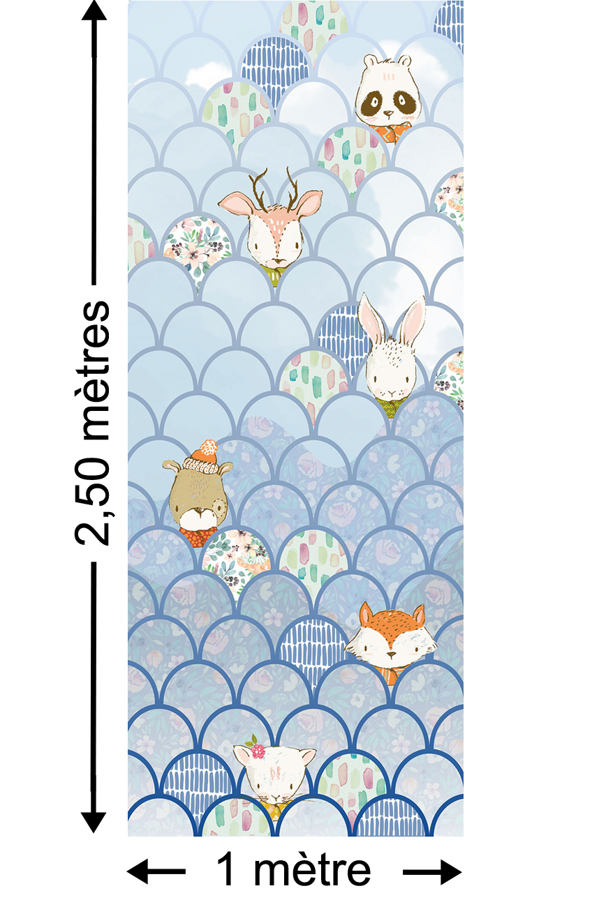 Papier peint enfant Shelly Bluewave Panel - Papier peint lé unique Komar