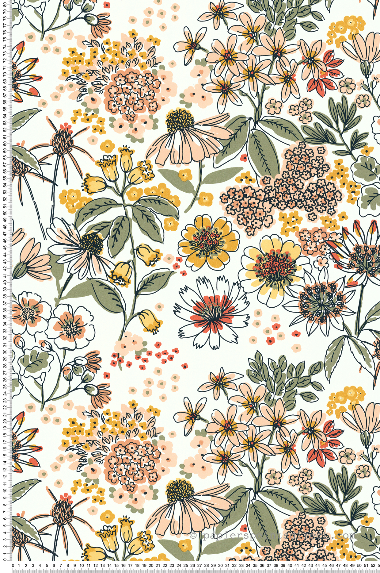 Papier peint Petit Bouquet corail vert - Les Essentiels de Lutèce | Réf. LTC-51235003