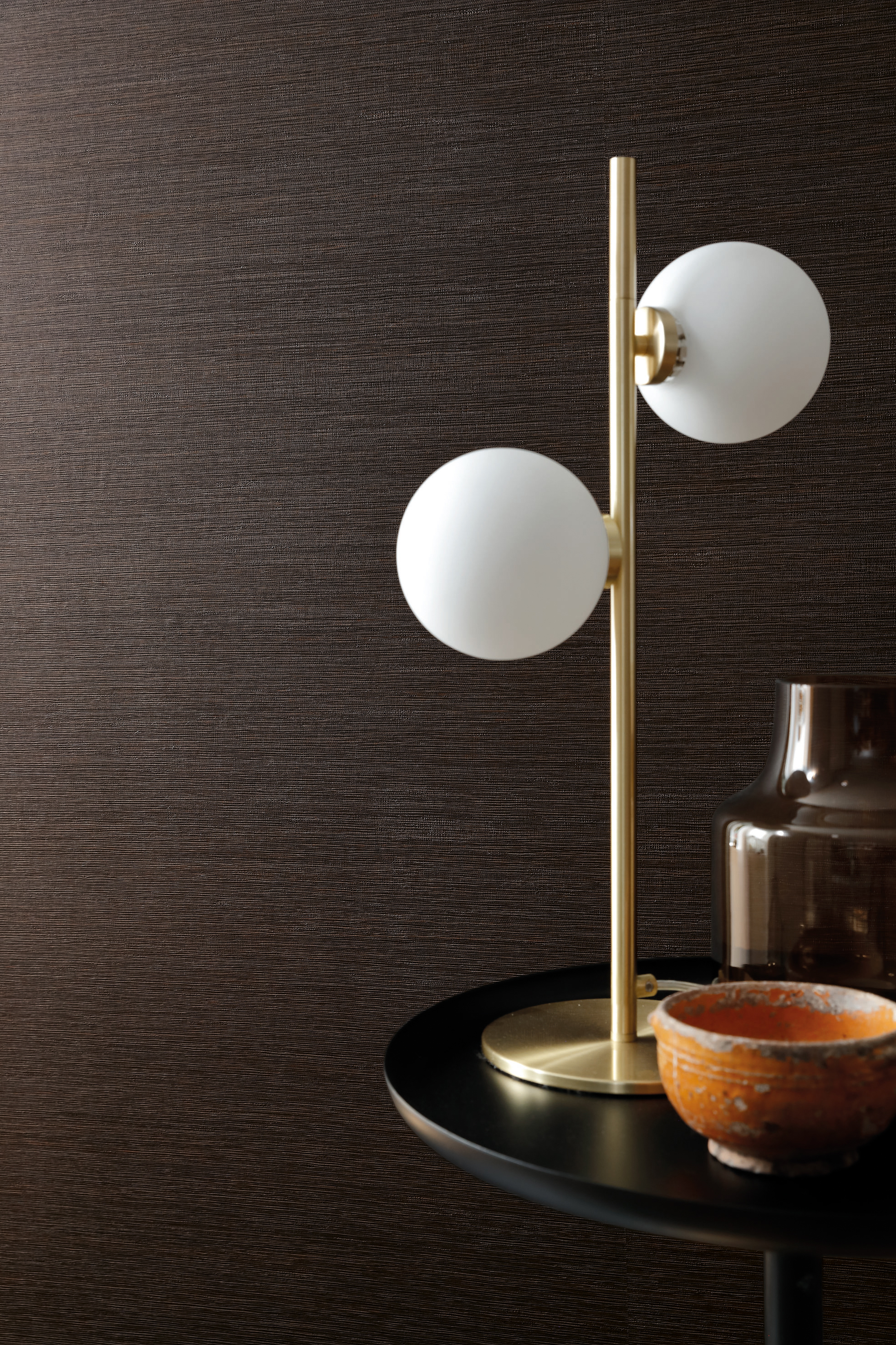 Papier peint Faux Uni Malacca eben - Manille de Casamance | Réf. CAS-74640916