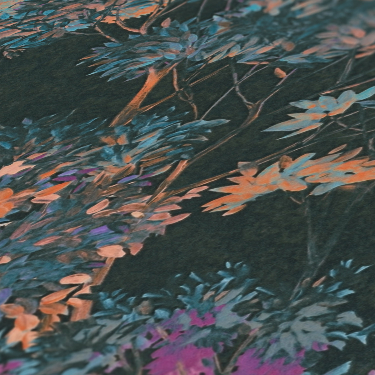 Papier peint Forêt Peinte noir fuchsia - Arcade d'Architects Paper AMB4 | Réf. 39173-1