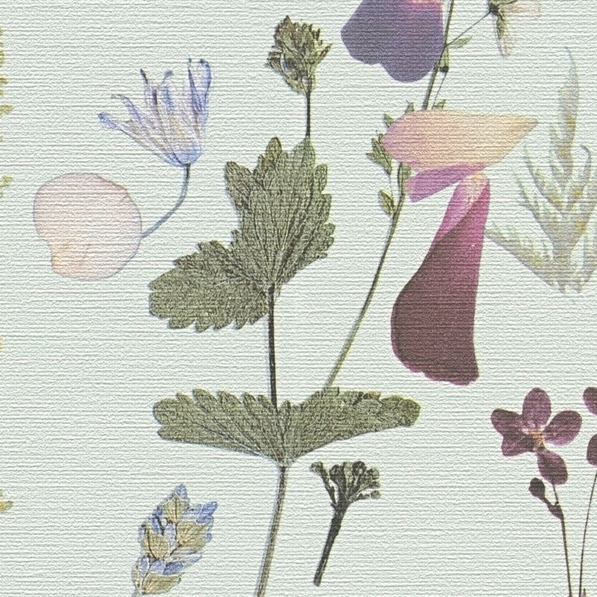 Papier peint Herbier Romantic vert violet - Aquarell Dreams d'A.S. Création AMB4| Réf. AS-397463