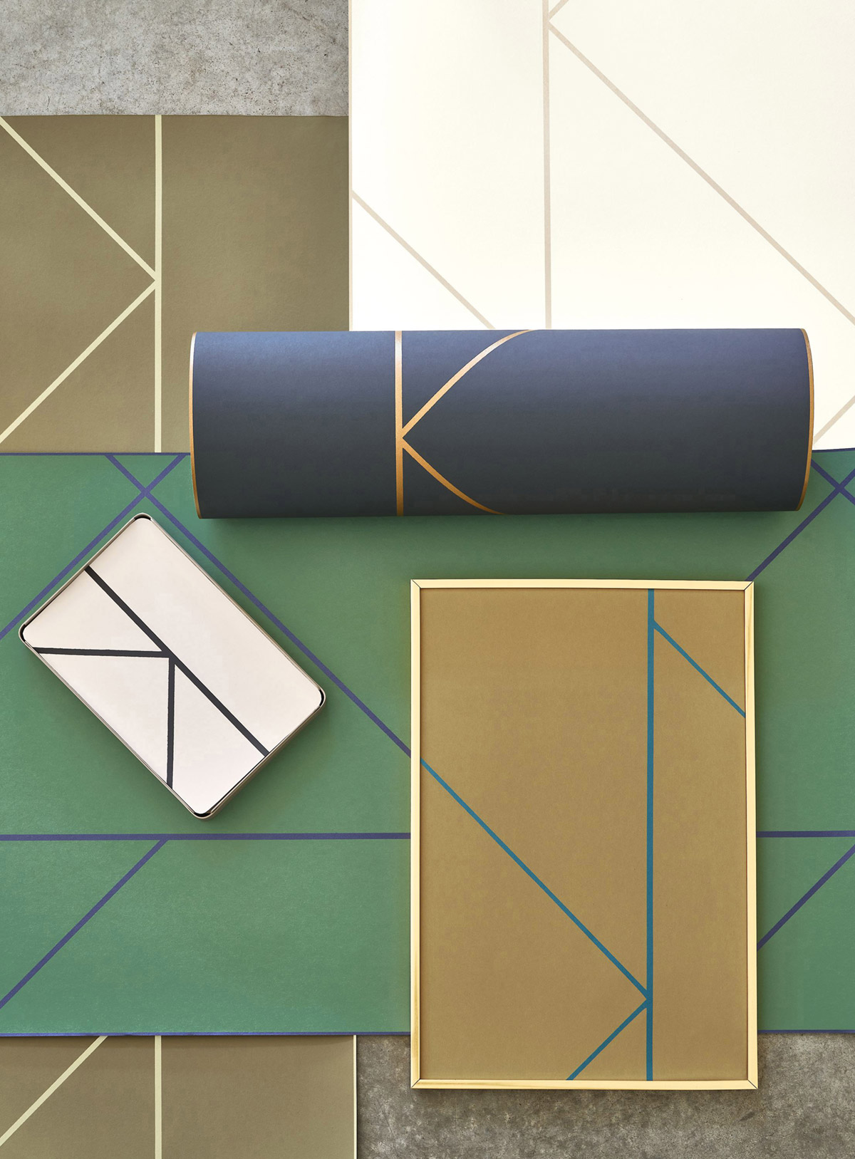 Papier peint Géométrie Pure Métallisé blanc doré - Alchimie de Casadéco AMB3| Réf. ALMI89900171