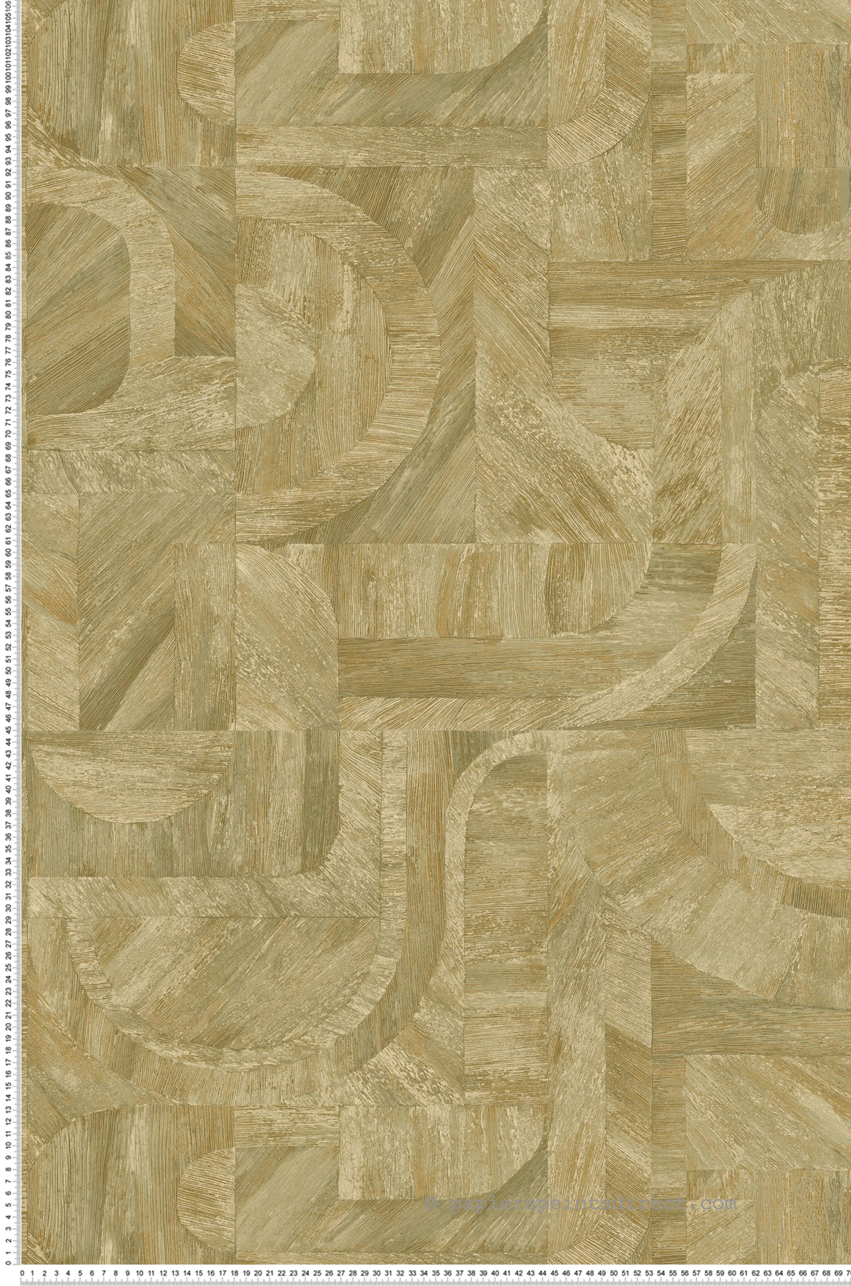 Papier peint Patchwork Ethnique Intarsia vert cactus - Nature sur Mesure de Casamance | Réf. CAS-76870508