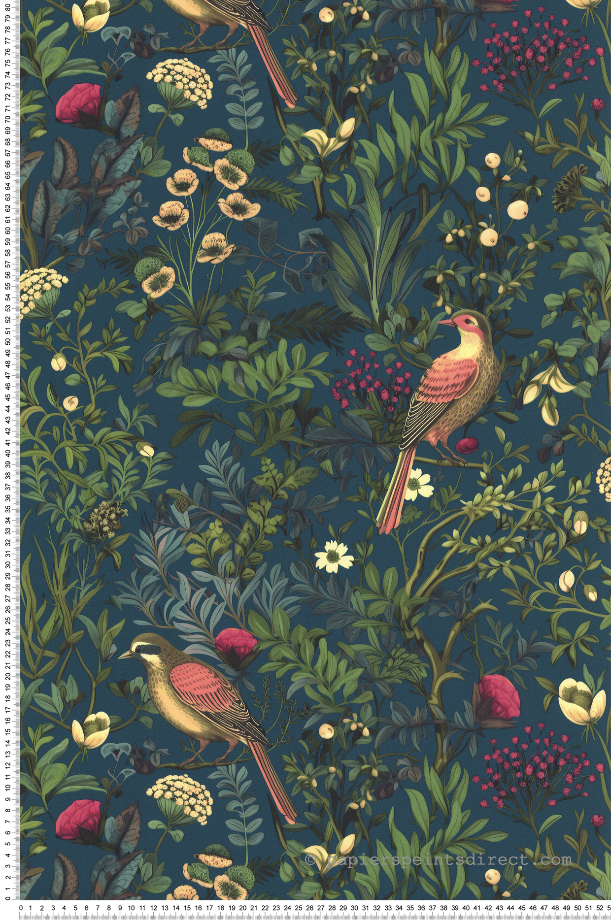 Papier peint Birds Of Paradise bleu canard - Les Essentiels de Lutèce | Réf. LTC-51240801