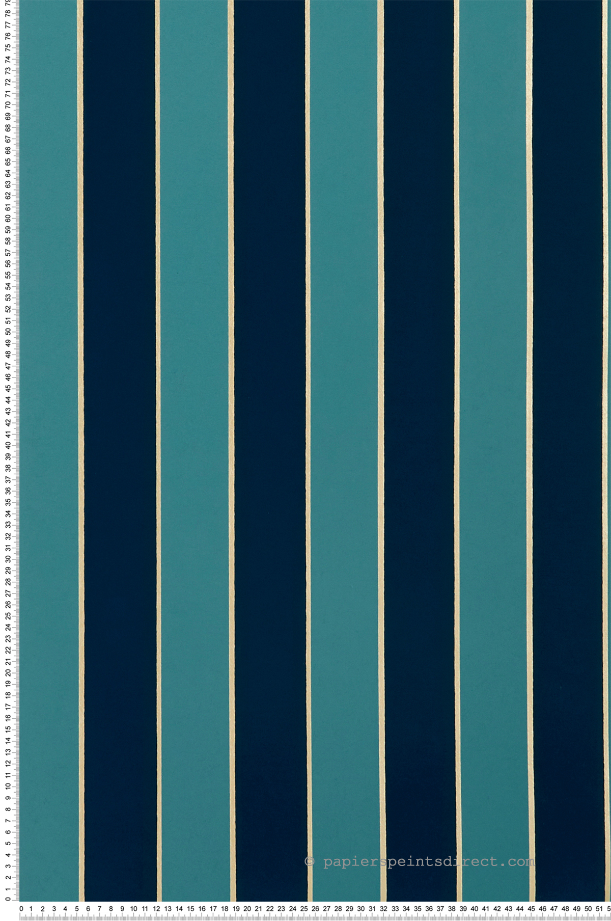 Papier peint Rayure Velours bleu doré - Regency Stripe d'Osborne & Little | Réf. OSB-W7780-03