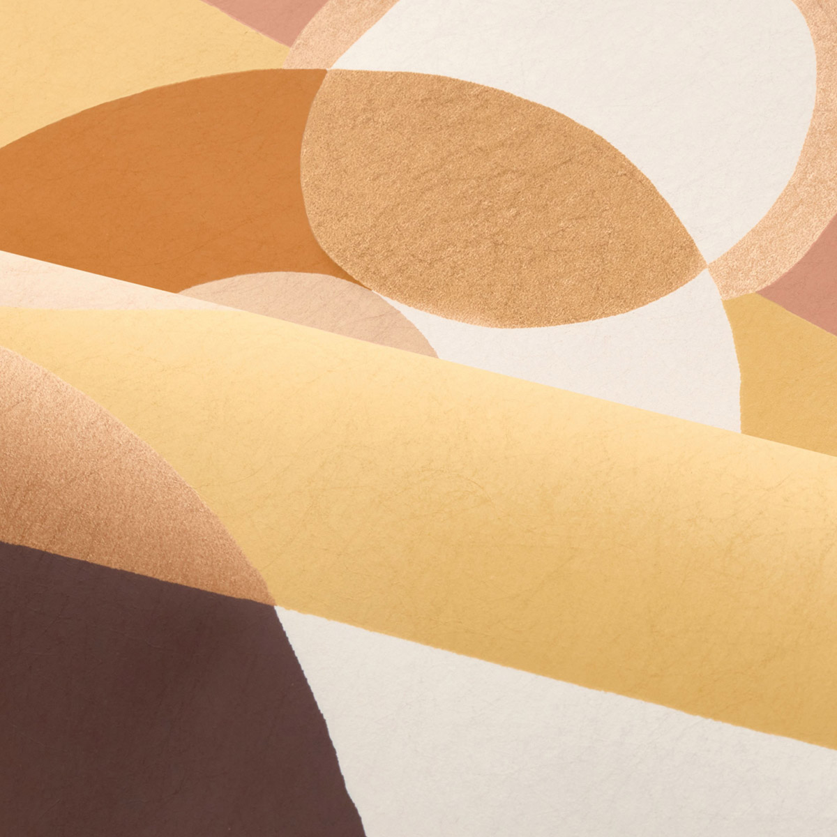 Papier peint Art Déco Vitrail vanille rose cuivré - Faubourg des Lumières de Casamance AMB2| Réf. CAS-76250406