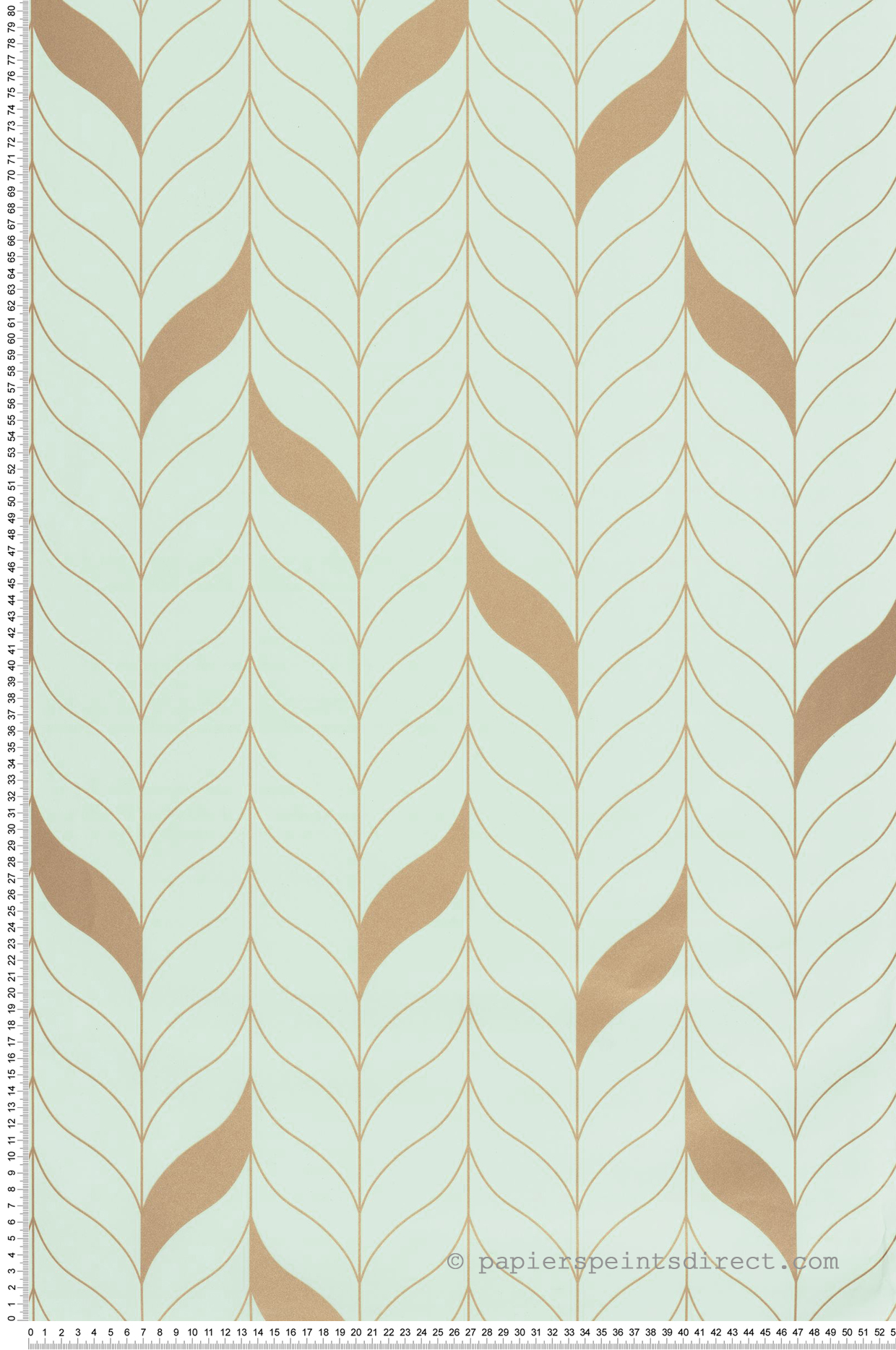 Papier peint Graphique Manille vert d'eau doré - Green & Co de Casélio | Réf. GCO103977105