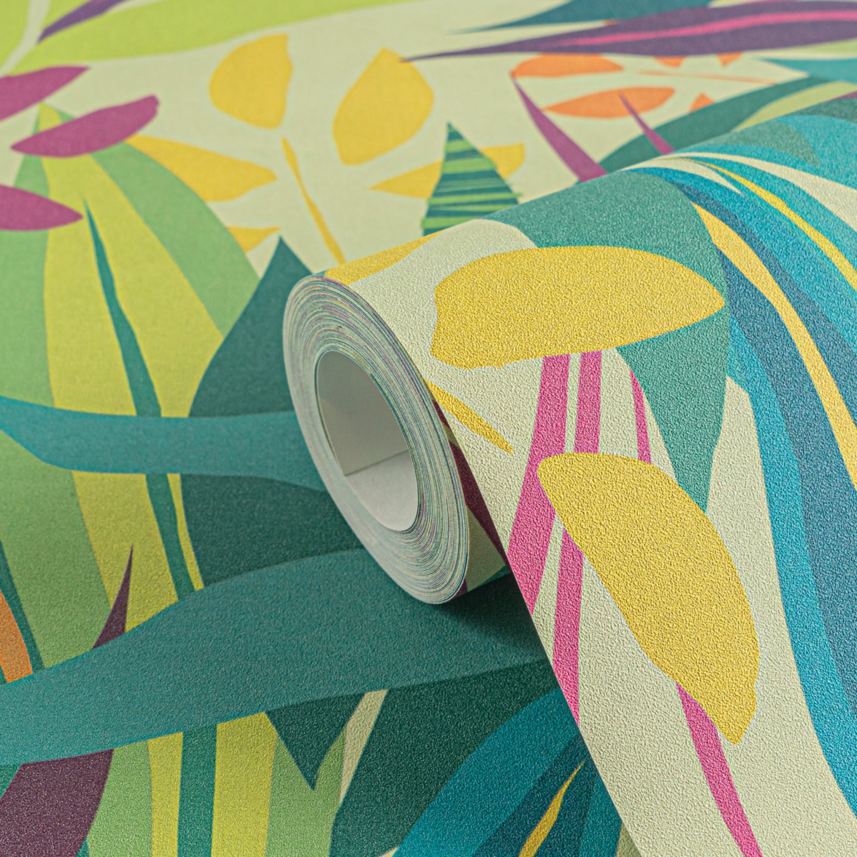 Papier peint Nature Graphique vert bleu - Anna D'Andrea d'A.S. Création AMB4| Réf. AS-782092