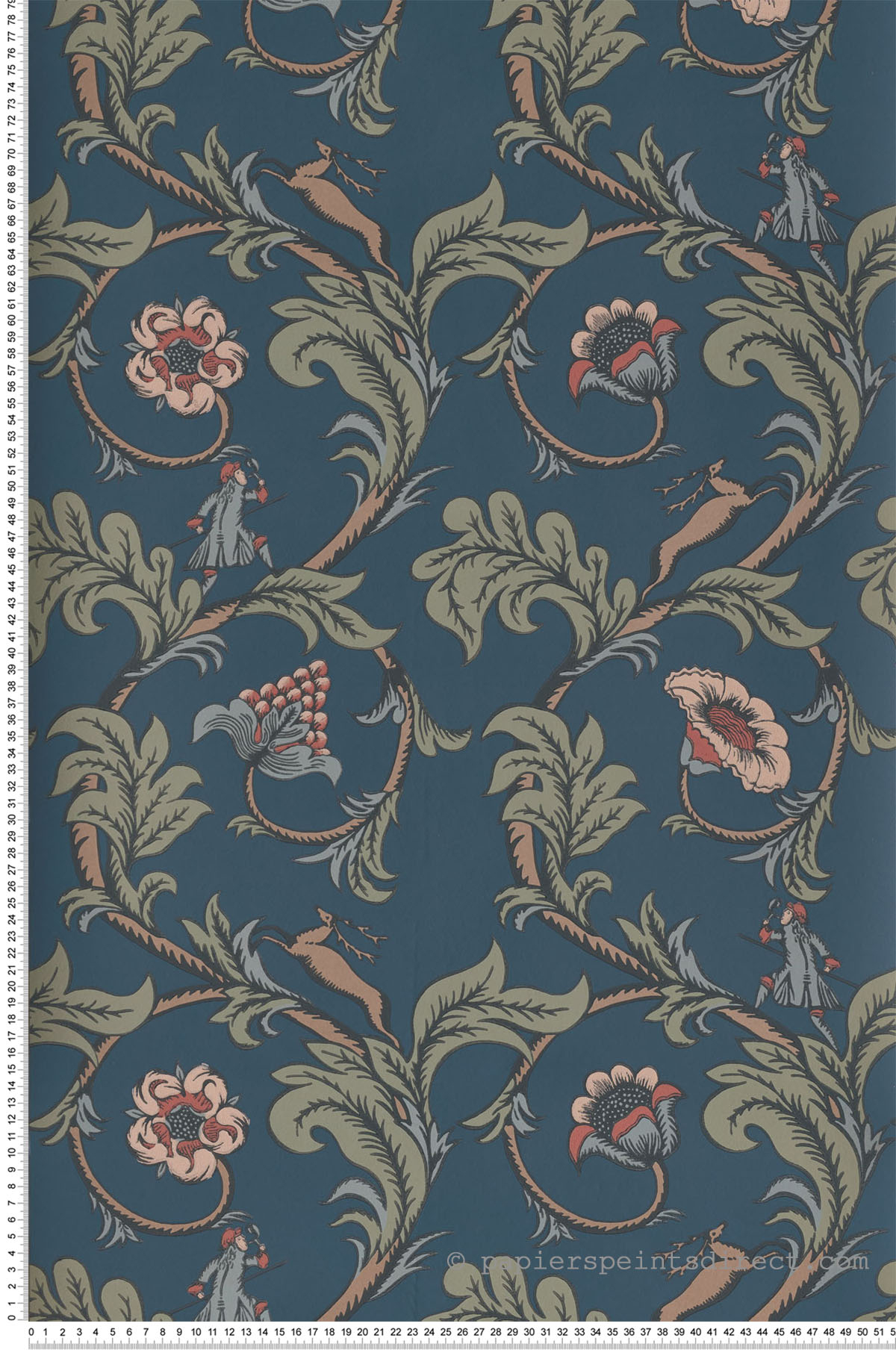 Papier peint classique Stag Trail Juniper - National Trust Papers de Little Greene | Réf. 0245STJUNIP