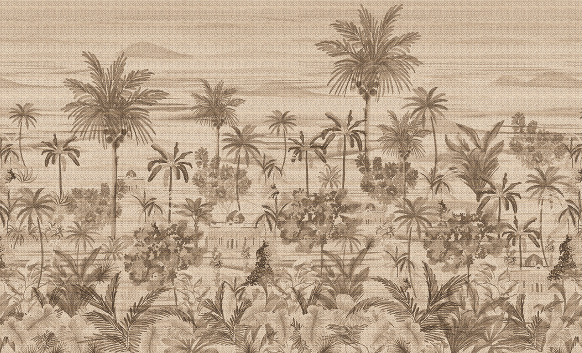 Papier peint panoramique Jungle Oasis beige - Architexture de Montecolino | Réf. MC-AZ57777