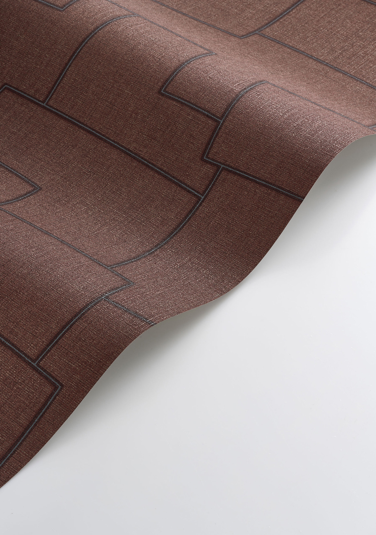 Papier peint Géométrie Lin Inca rouge - Matera de Casadéco AMBV| Réf. MATA201128778