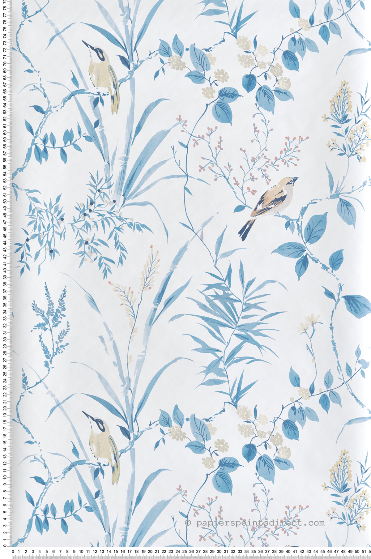 Papier peint adhésif Oiseau Charme Songbird bleu - Les Adhésifs de Lutèce | Réf. LTC-NUS4469