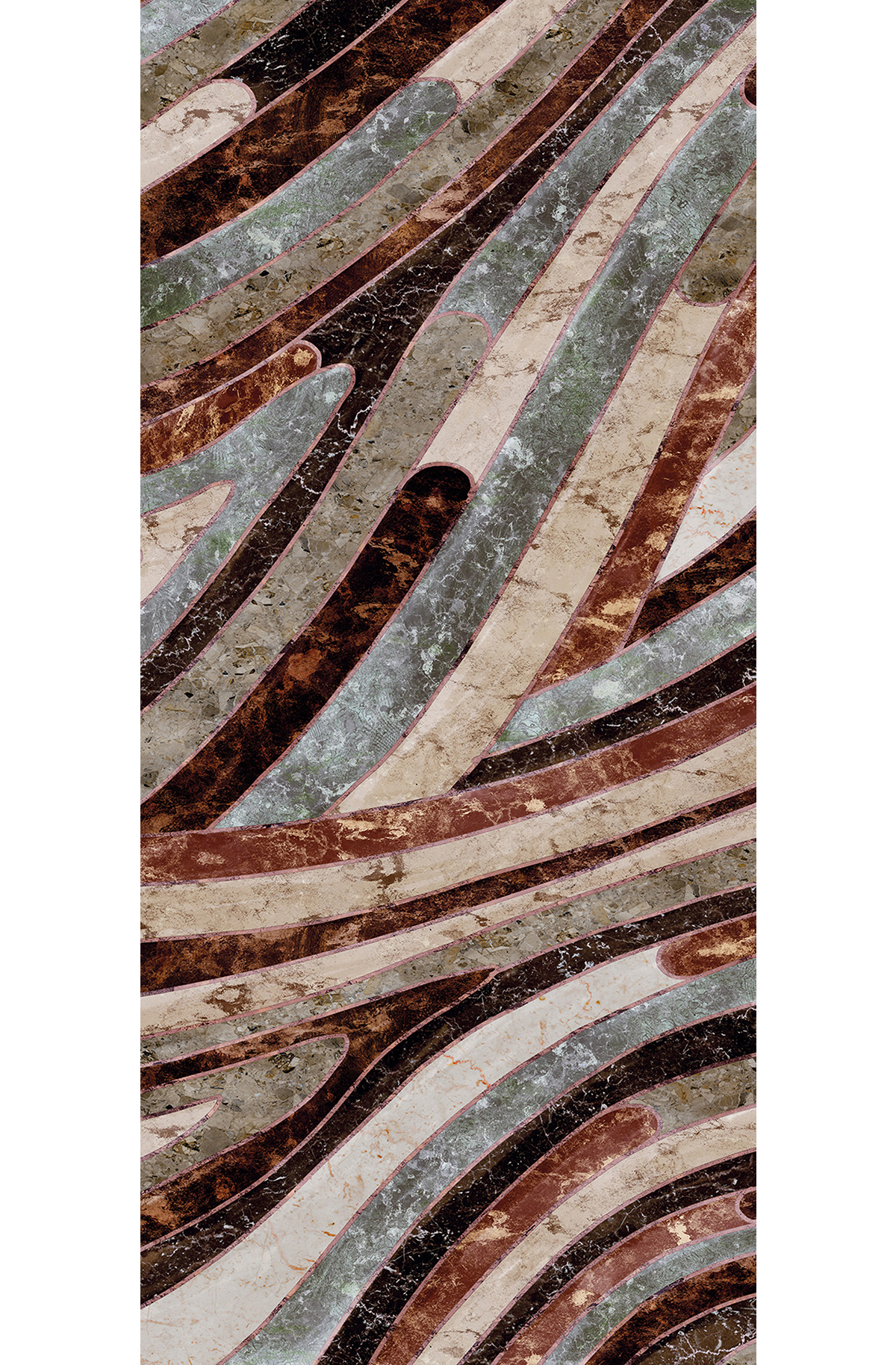 Papier peint panoramique Marbre Serpentine marron - A H260 - Rock de Masureel | Réf. MAS-DGROC2041-260