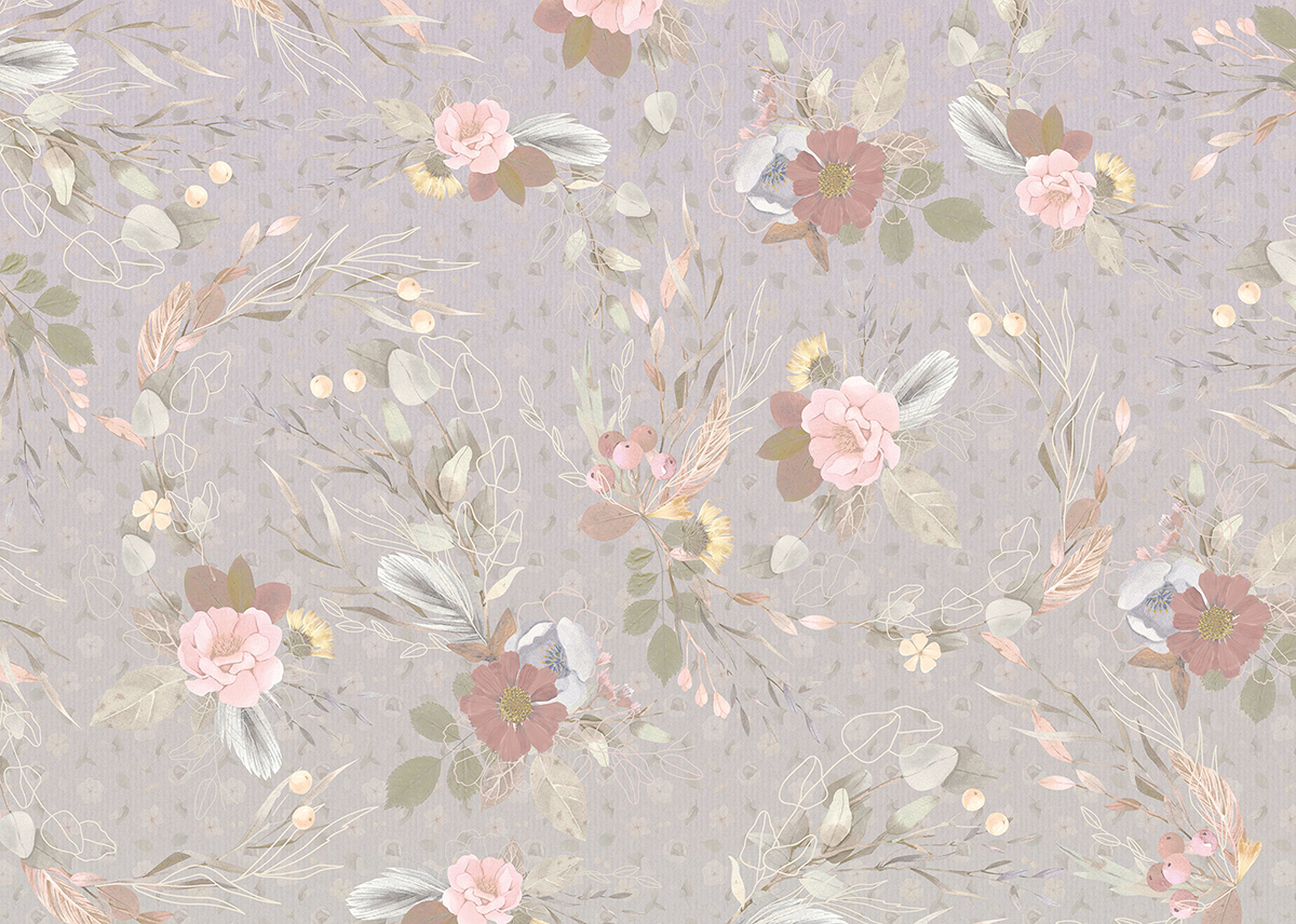 Papier peint panoramique Bouquet Endless Spring - Papier peint Komar Le Jardin