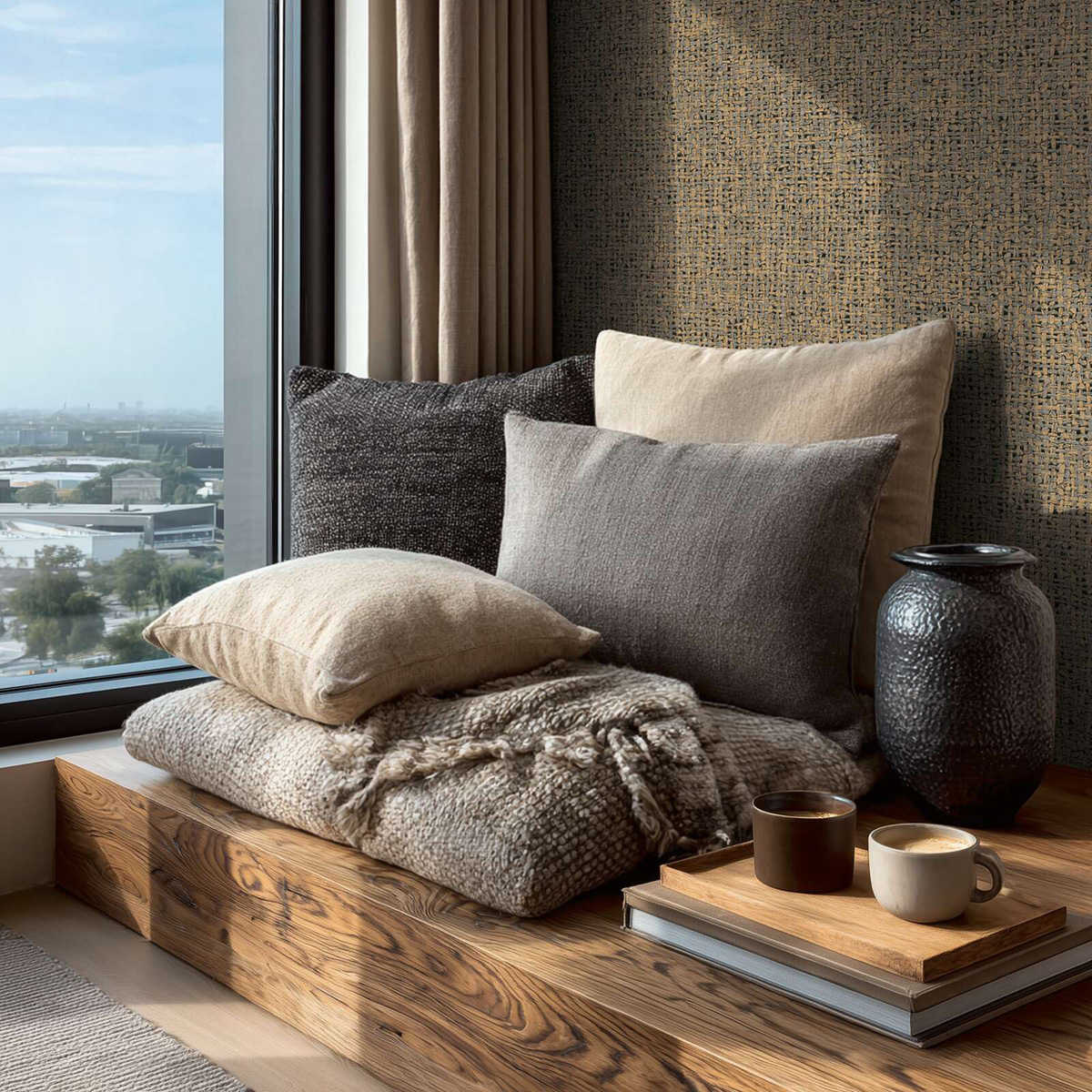 Papier peint Paille Tressée gris taupe - Vibes & Styles d'A.S. Création AMB3| Réf. AS-791124